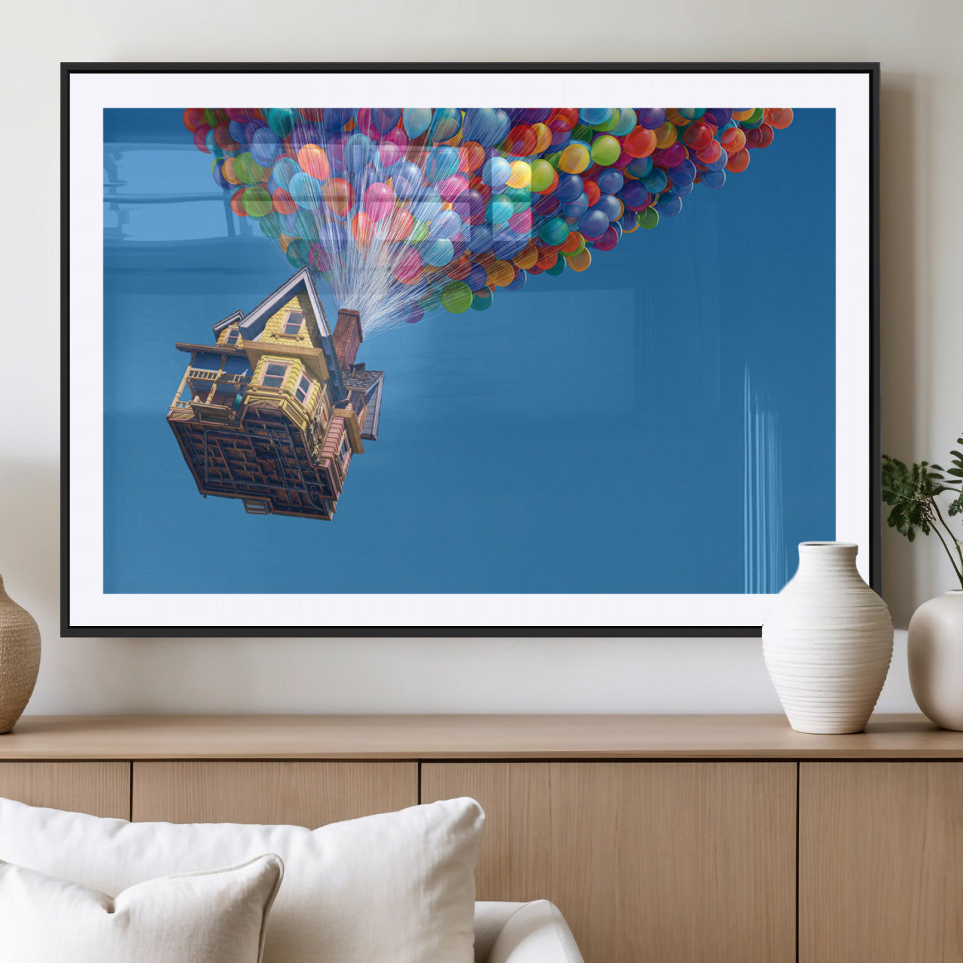 MGC-FP-36x24 - Carl Fredricksen, Up Movie Wall Art, Balloons Wall Art, Air Balloons for Kids Room Print