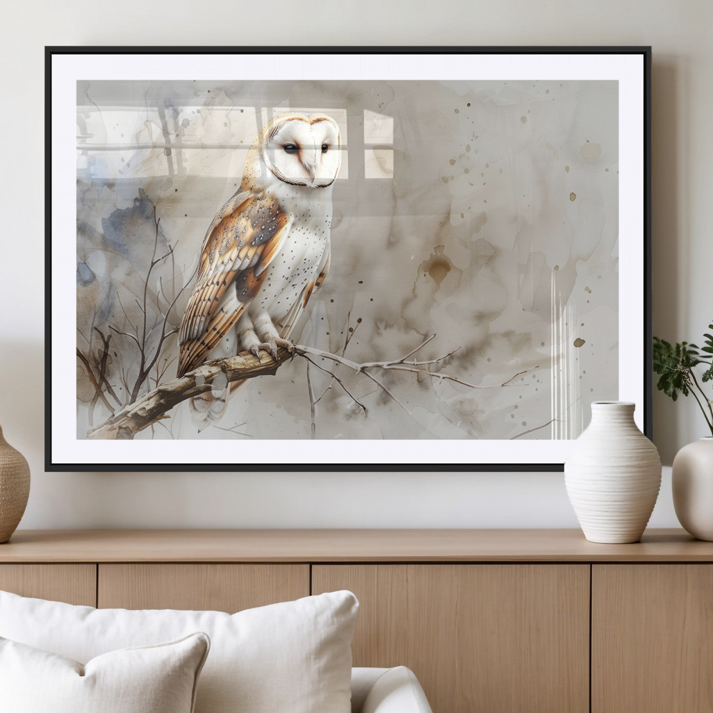 MGC-FP-36x24 - Barn Owl Wall Art | Watercolor Canvas Print | Perfect for Farmhouse Wall Decor | Ready to Hang