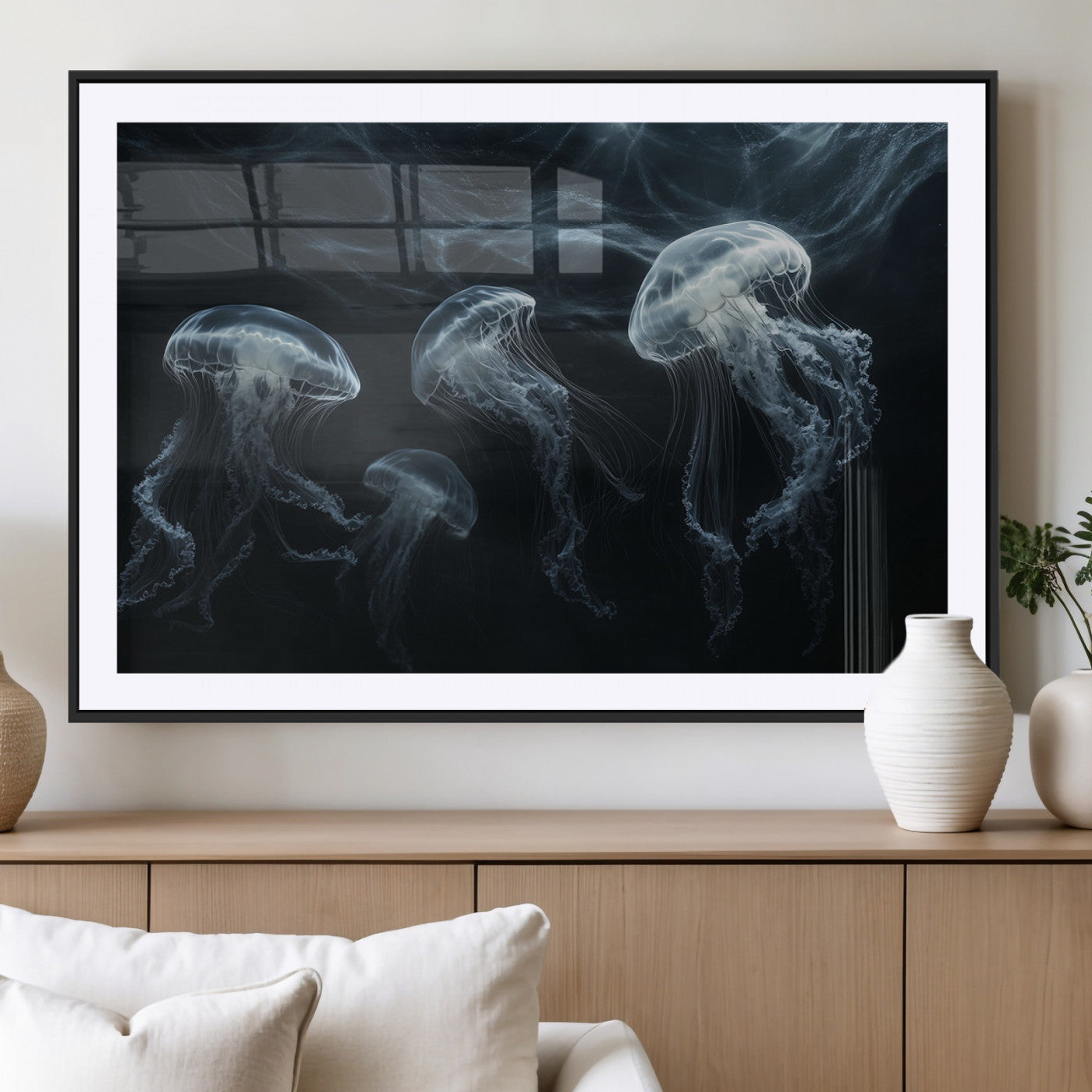 MGC-FP-36x24 - Jellyfish Wall Art Canvas Print, Elegant Wall Decor