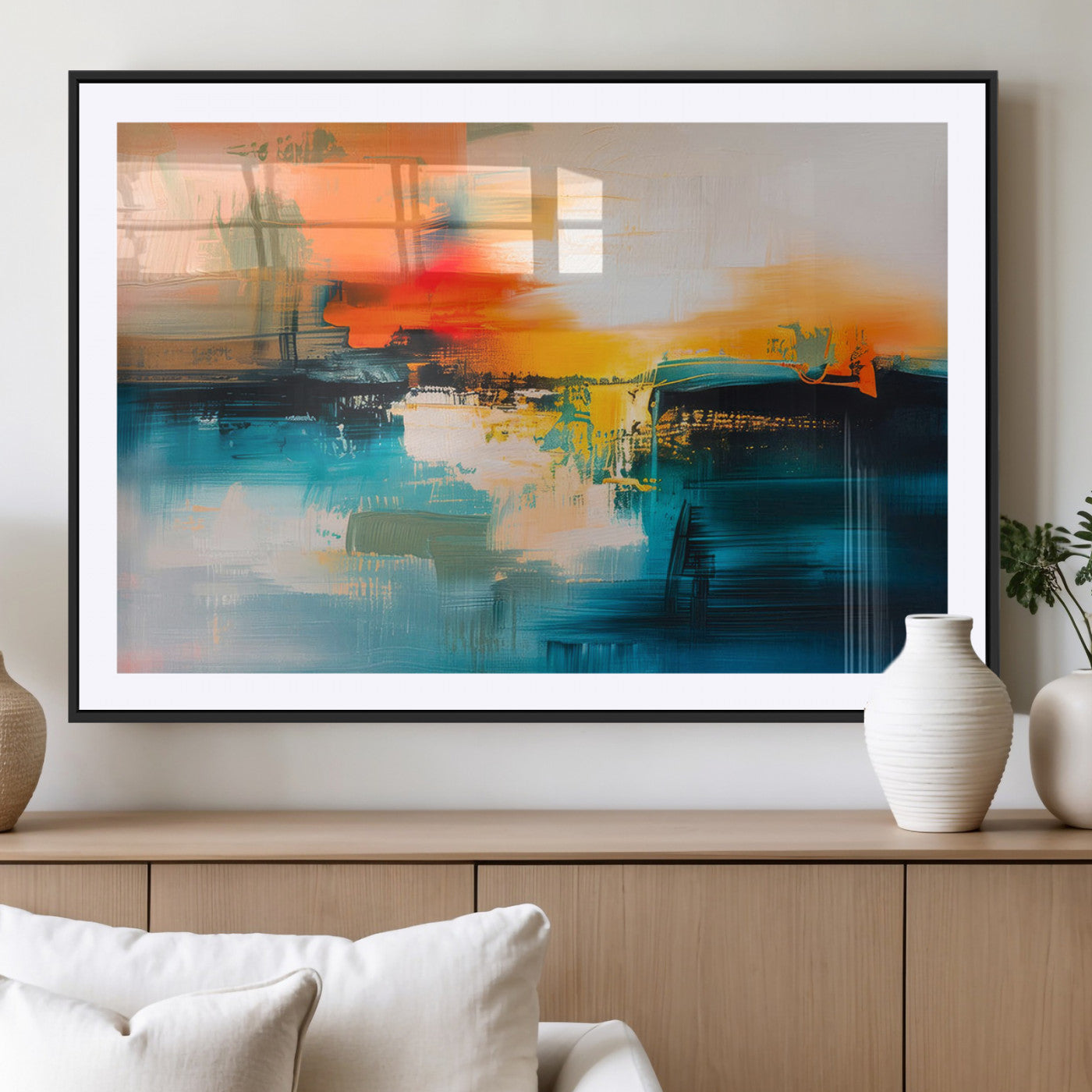 MGC-FP-36x24 - Colorful Abstract Wall Art | Bold Modern Canvas Print | Ready to Hang and Framed for Living Room or