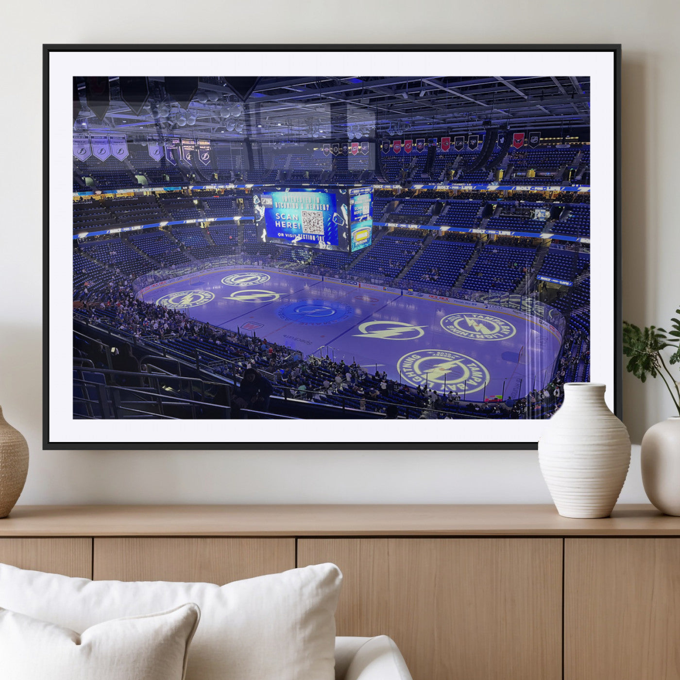 MGC-FP-36x24 - Amalie Arena Florida Wall Art Canvas Print - NHL Hockey Stadium Print Wall Art