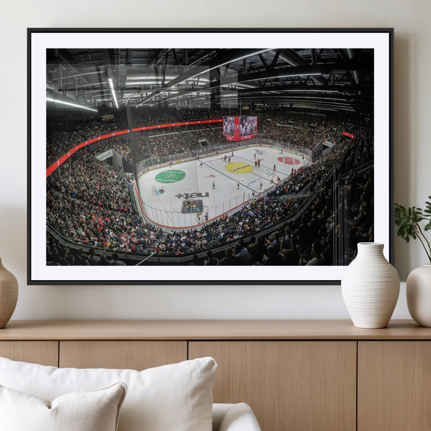MGC-FP-36x24 - Vaudoise Lausanne Ice Hockey Arena Stadium Wall Art Canvas, Vaudoise Lausanne Ice Hockey Canvas