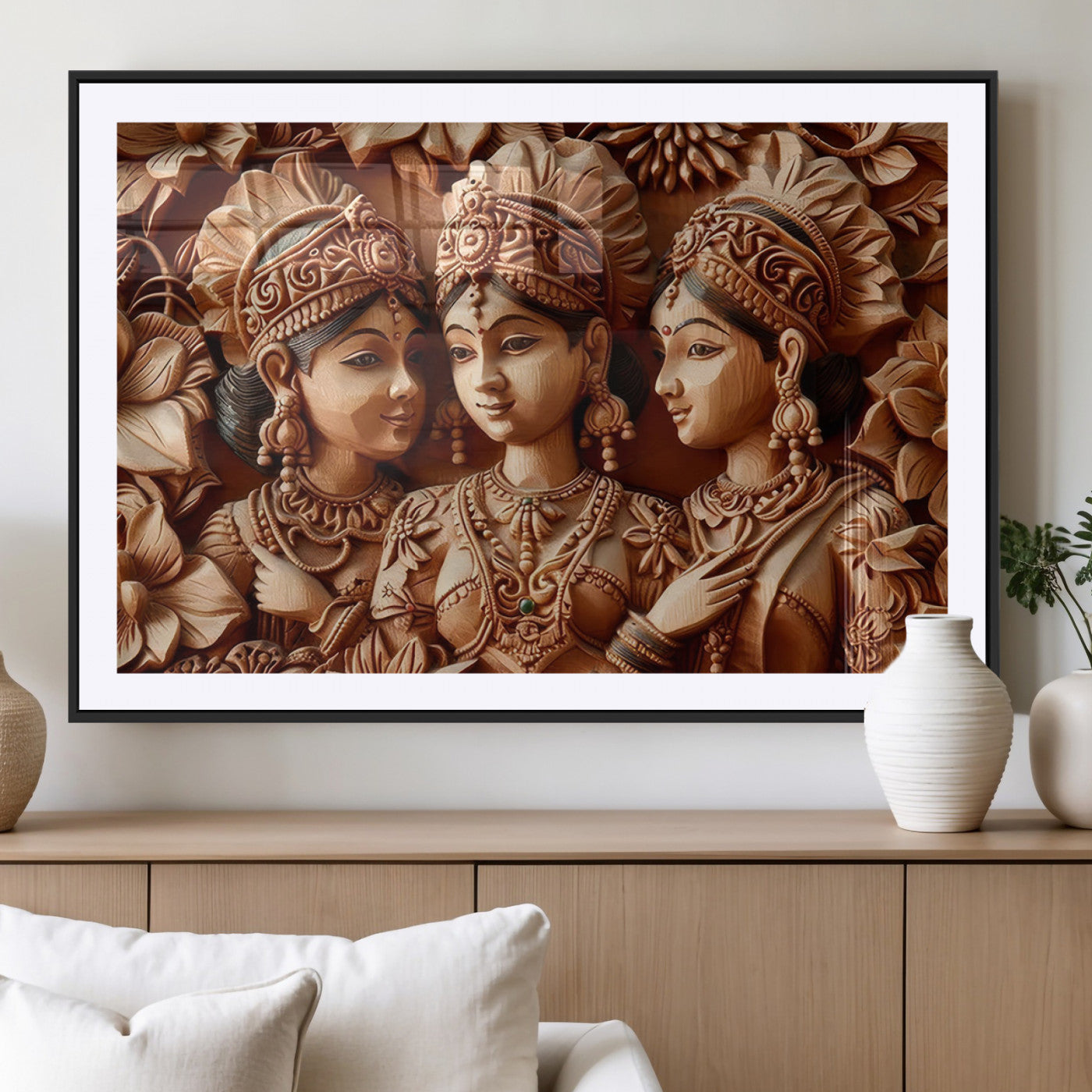 MGC-FP-36x24 - Indian Woman Statue Wall Art Canvas Print