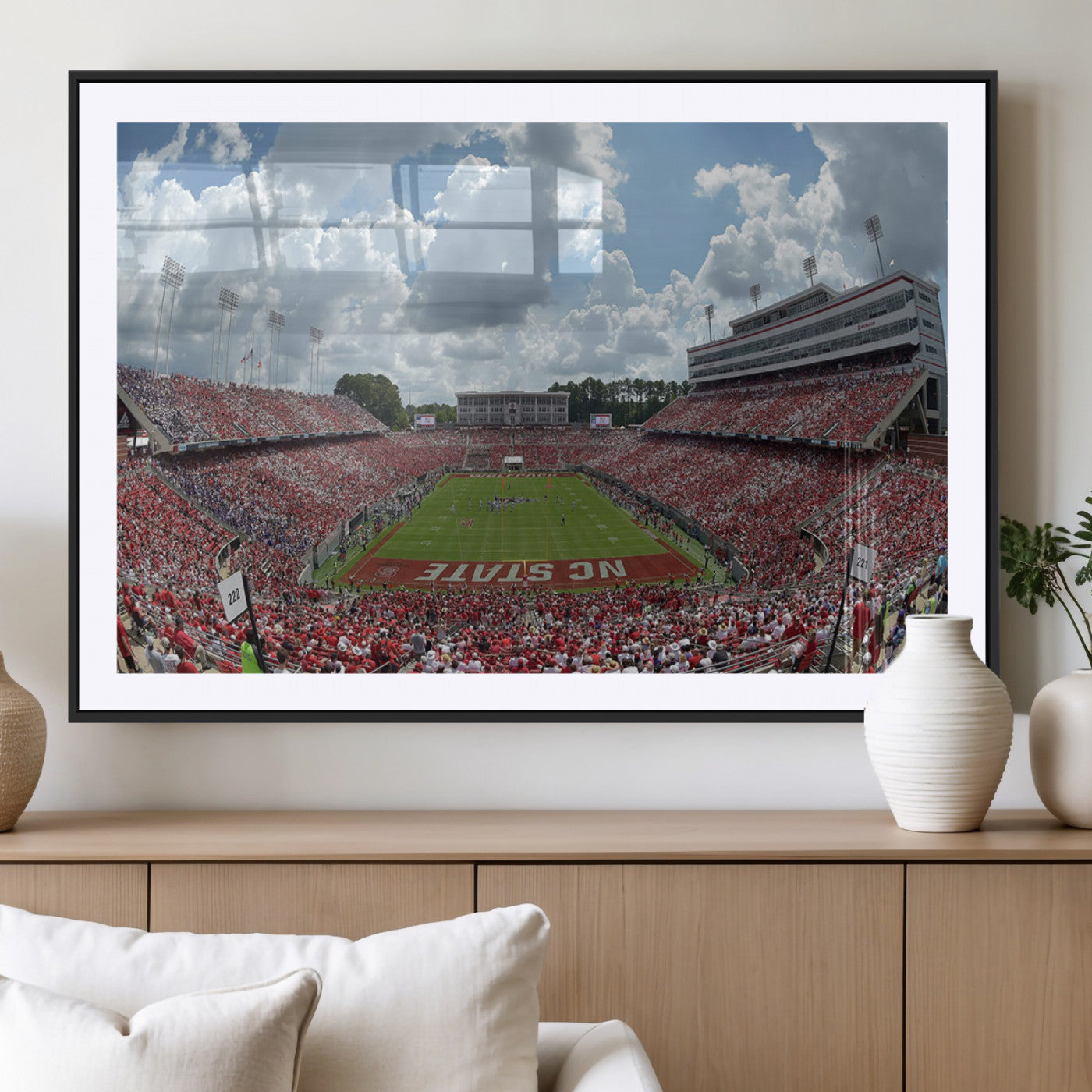 MGC-FP-36x24 - NC State Wolfpack Football Team Print Canvas- Raleigh Carter-Finley Stadium Wall Art Canvas Print