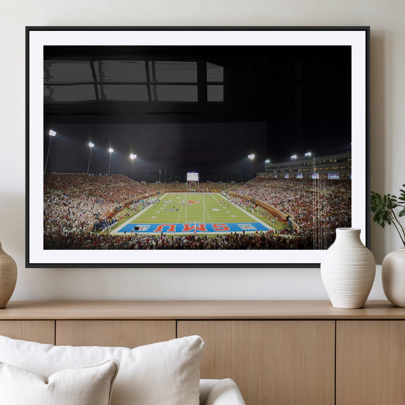 MGC-FP-36x24 - SMU Mustangs Football Team Print - Dallas Gerald J. Ford Stadium Wall Art Canvas Print