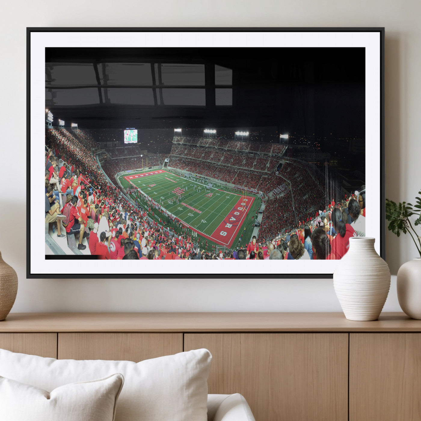 MGC-FP-36x24 - Houston Cougars Football Team Print - Houston TDECU Stadium Wall Art Canvas Print