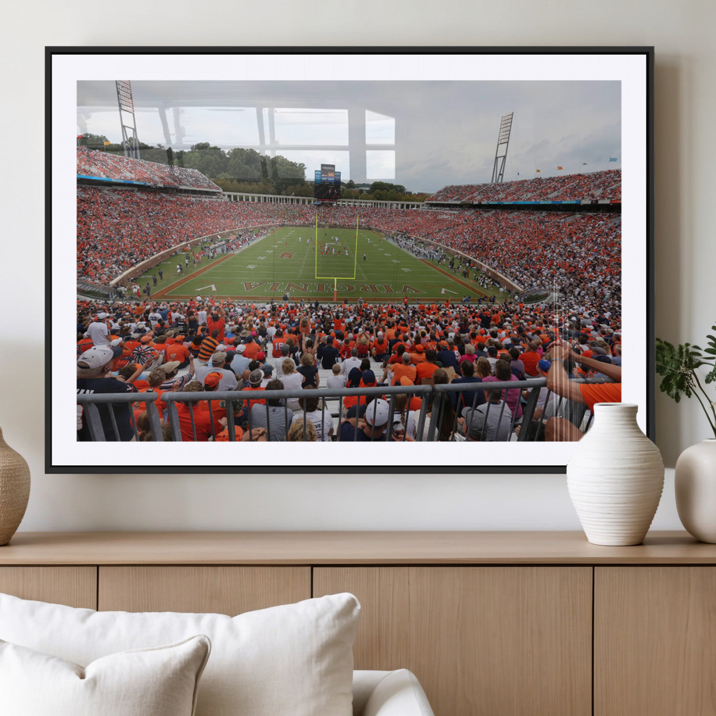 MGC-FP-36x24 - Virginia Cavaliers Football Team Print - Charlottesville Scott Stadium Print Wall Art Canvas