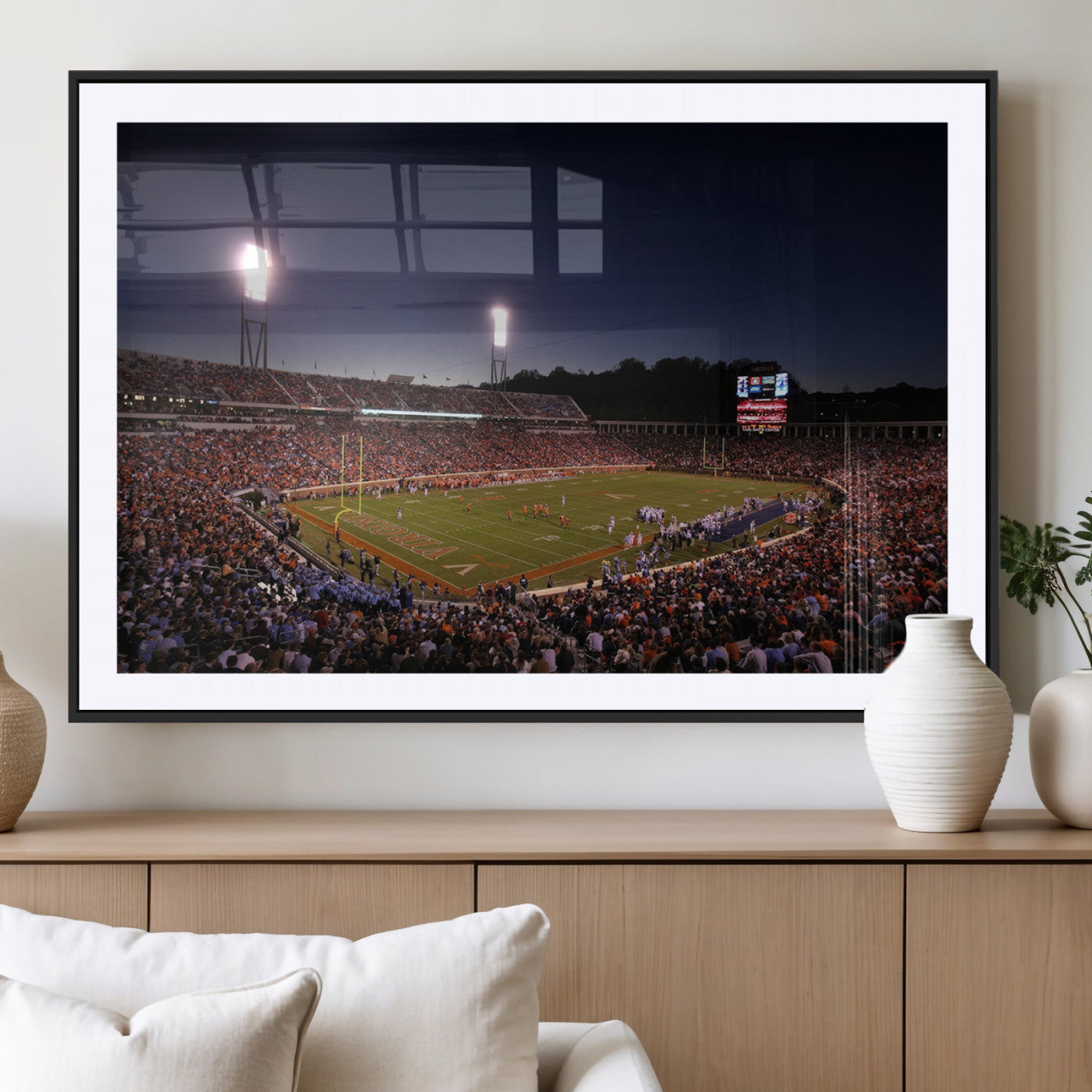 MGC-FP-36x24 - Virginia Cavaliers Football Team Print - Charlottesville Scott Stadium Canvas Print Wall Art