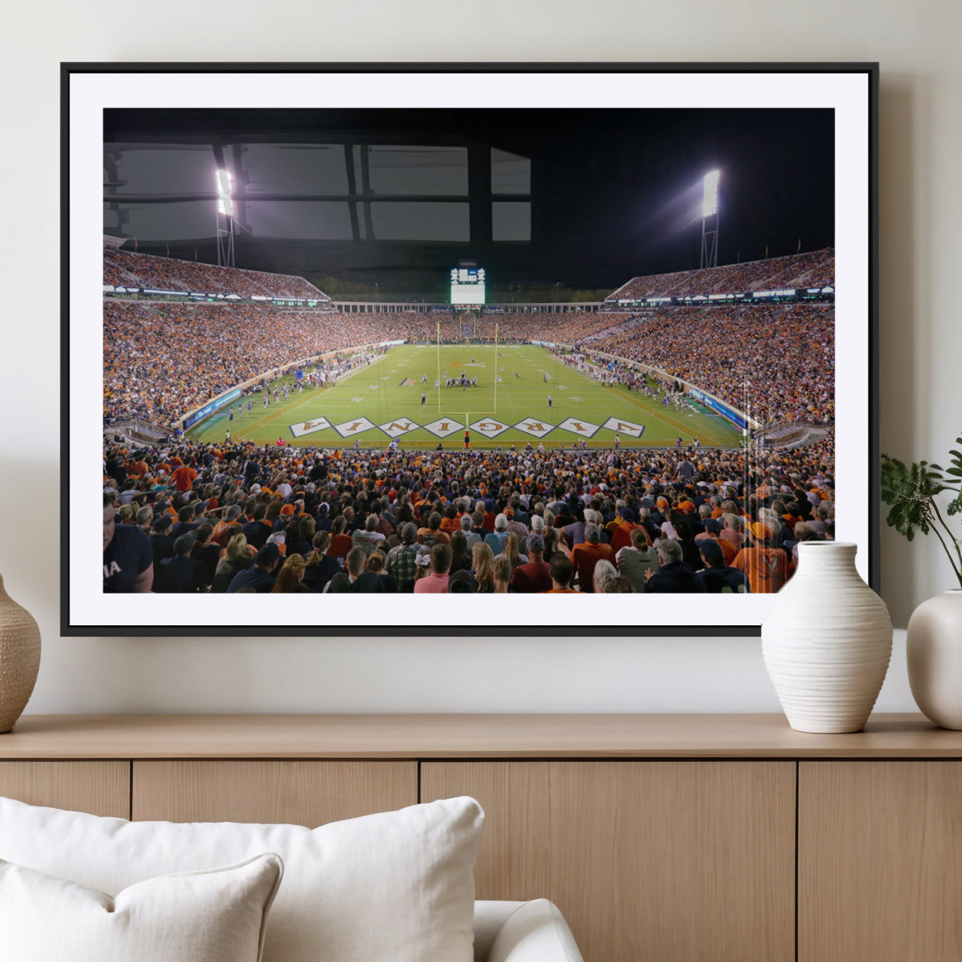 MGC-FP-36x24 - Virginia Cavaliers Football Team Print - Charlottesville Scott Stadium Wall Art Canvas Print