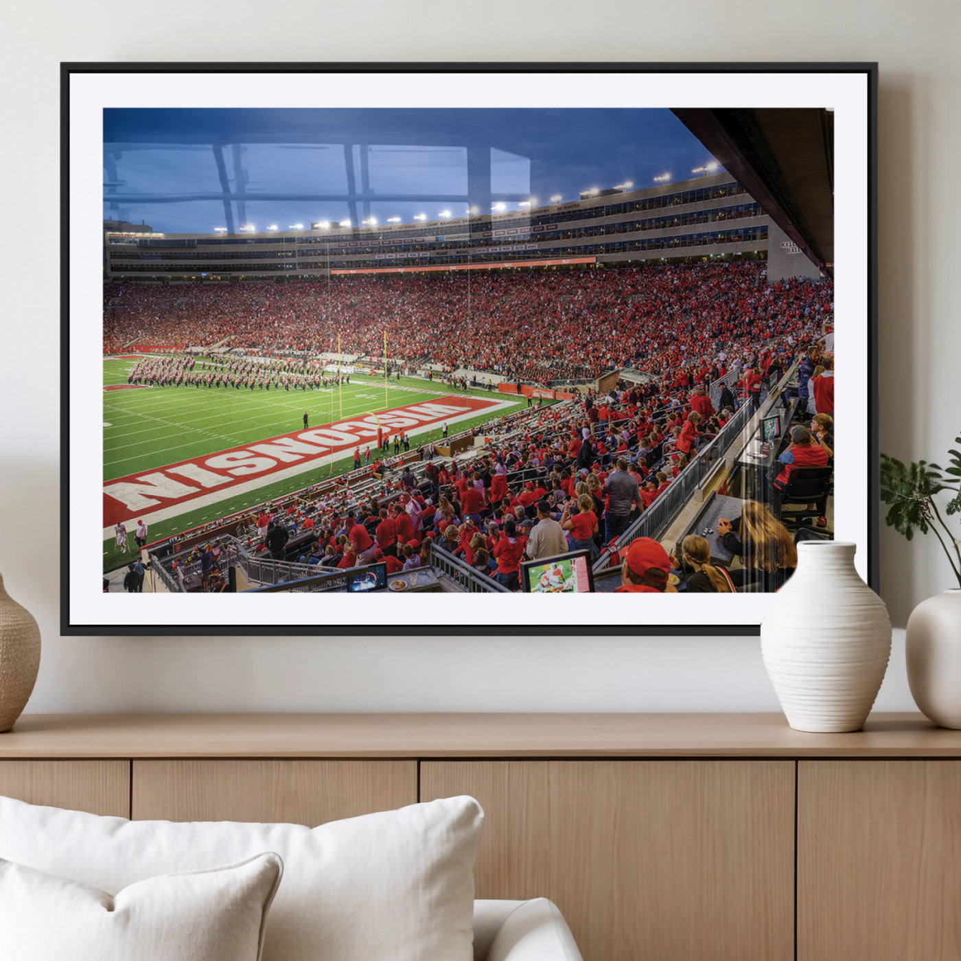 MGC-FP-36x24 - Wisconsin Badgers Football Team Print - Madison Camp Randall Stadium Wall Art, Wisconsin Badgers