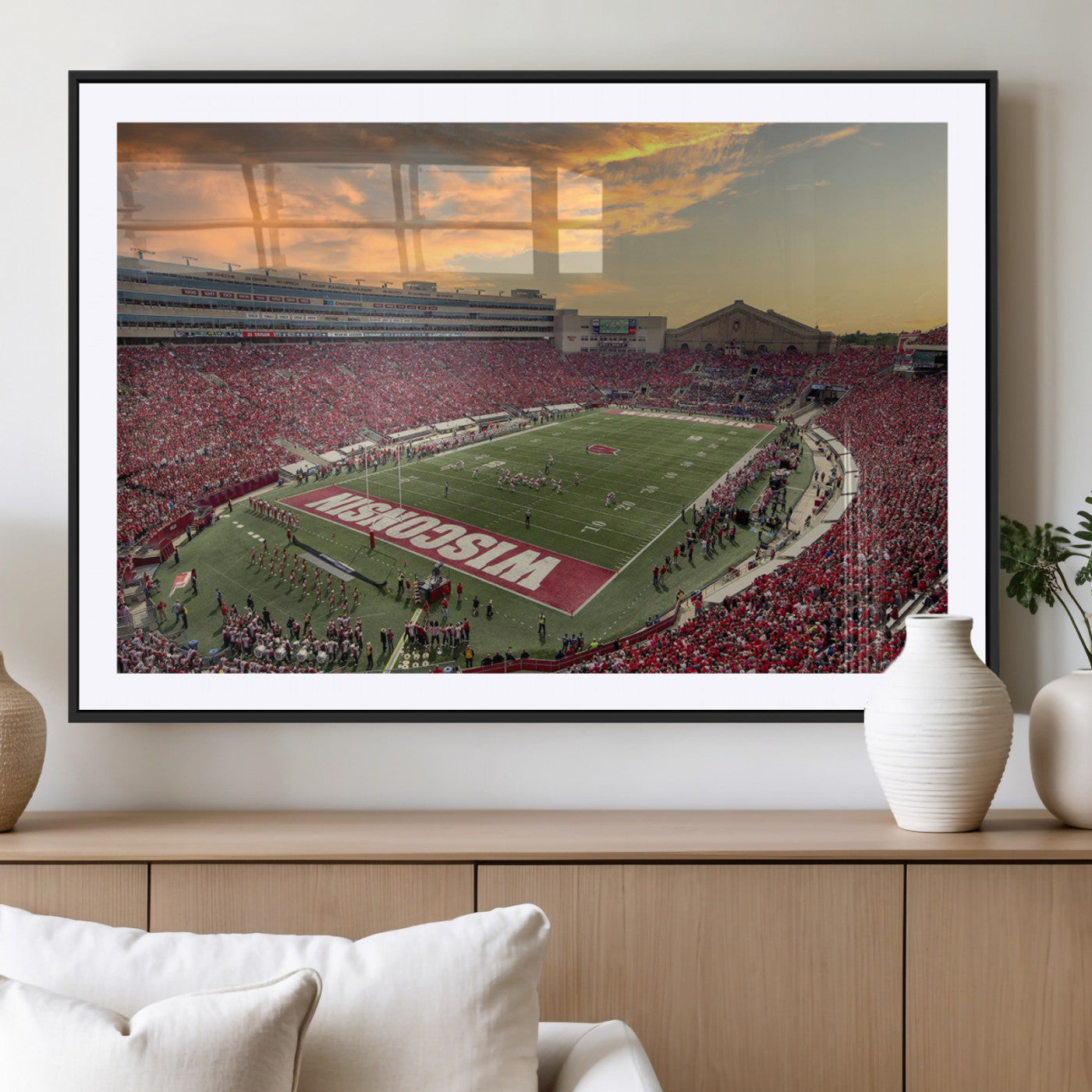 41472-MGV-CV-36X24-Camp Randall Stadium Wisconsin Badgers Large Wall Art Canvas Print | College Football Stadium Wall