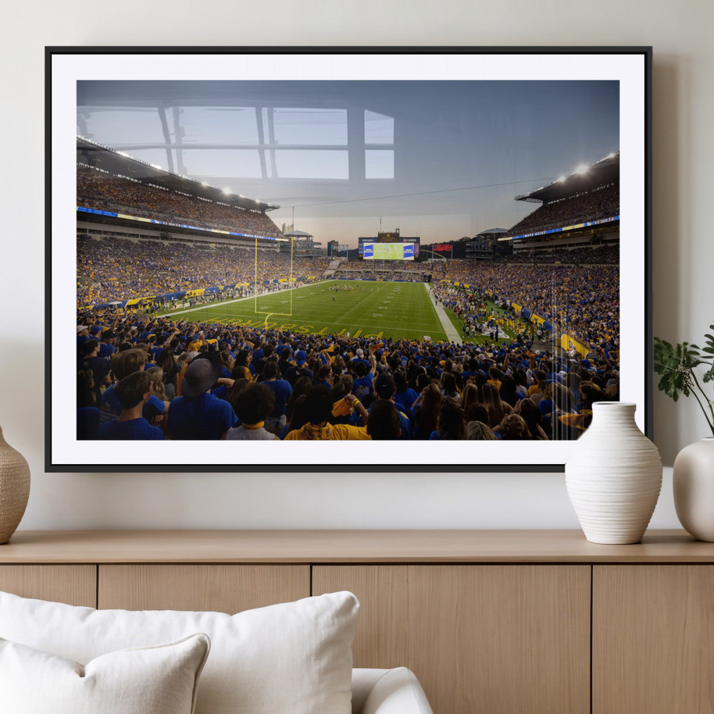 MGC-FP-36x24 - Pittsburgh Panthers Football Team Print - Pittsburgh Acrisure Stadium Wall Art Canvas Print