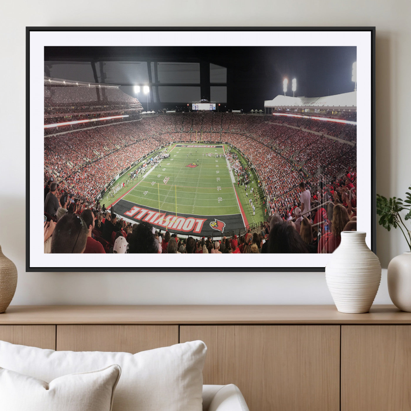 MGC-FP-36x24 - University of Louisville Cardinals Football Team Print - Louisville Cardinal Stadium Wall Art Canvas