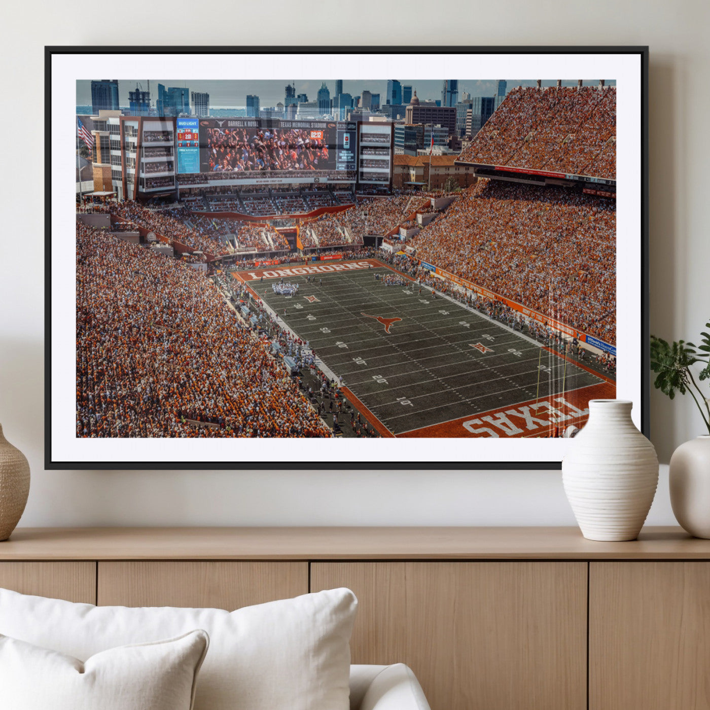 MGC-FP-36x24 - University of Texas Longhorns Football Team Print - Austin Darrell K Royal-Texas Memorial Stadium