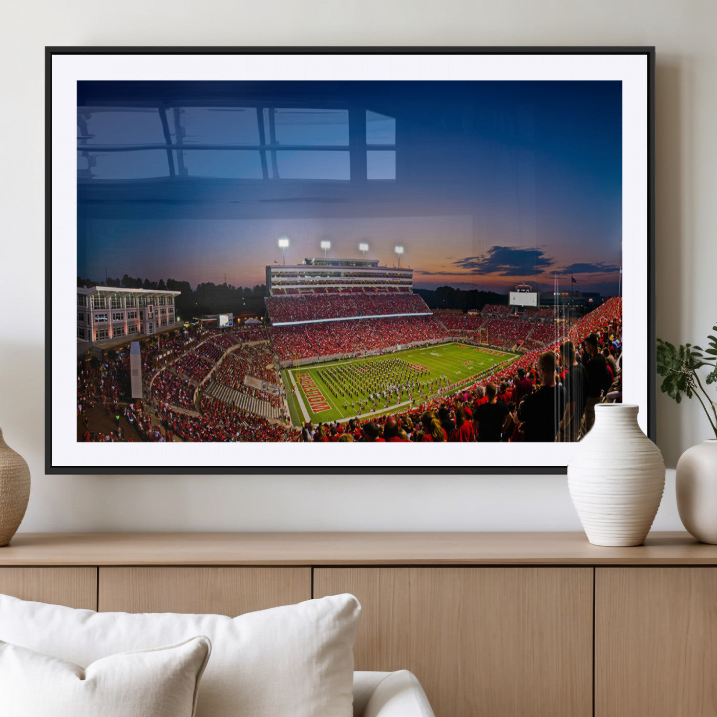MGC-FP-36x24 - Wolfpack Football Team Wall Art Print - Raleigh Carter-Finley Stadium Wall Art Canvas Print