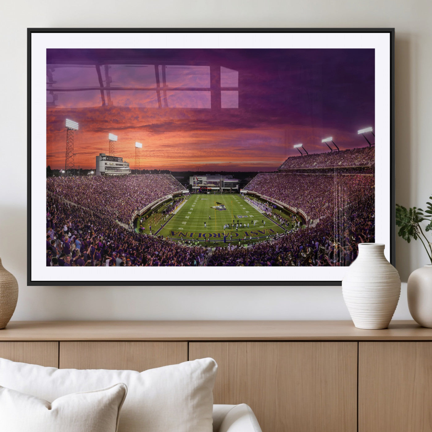 MGC-FP-36x24 - East Carolina University Pirates Football Print Canvas- Greenville Dowdy-Ficklen Stadium Wall Art