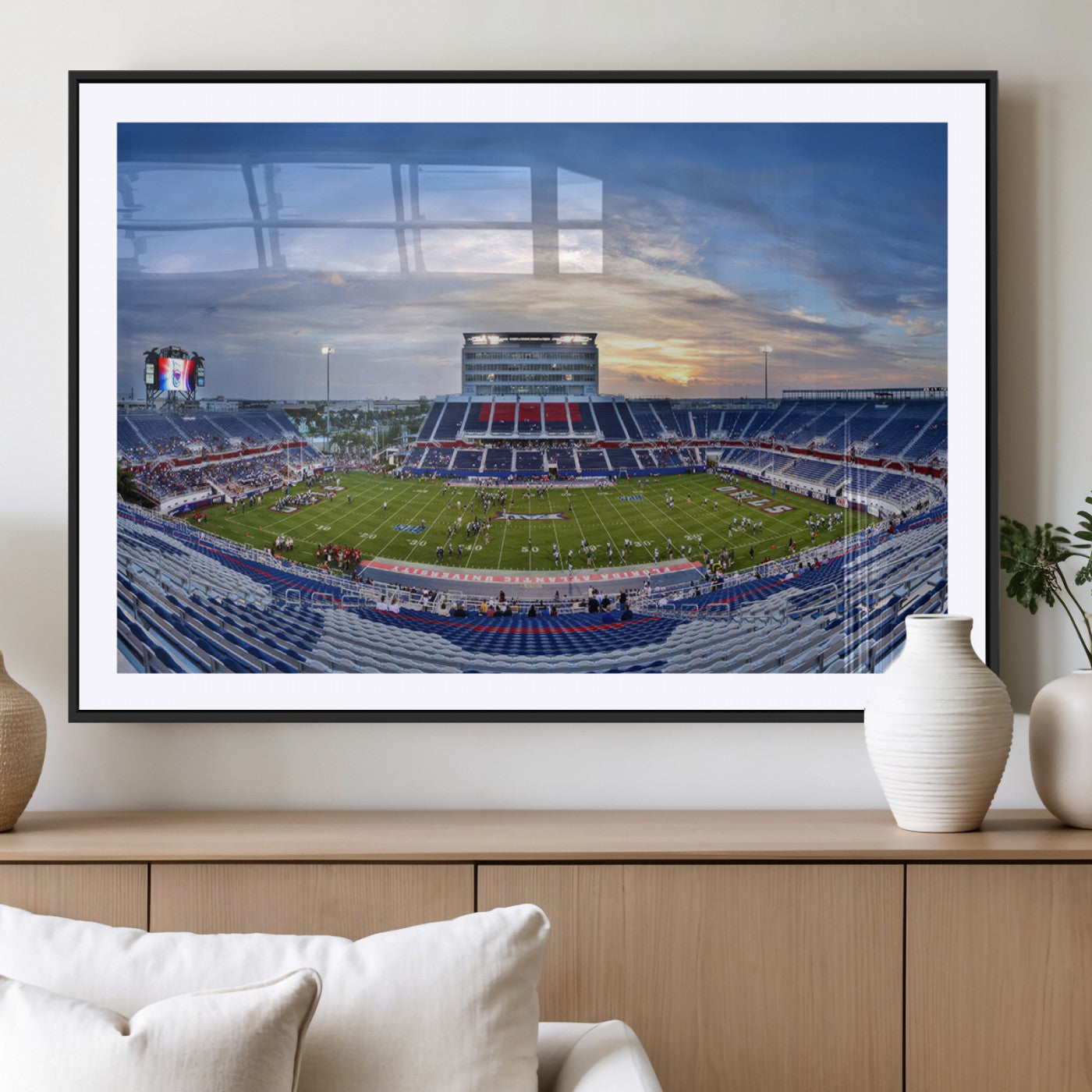 MGC-FP-36x24 - Florida Atlantic University Owls Football Team Print - Boca Raton FAU Stadium Wall Art Canvas Print