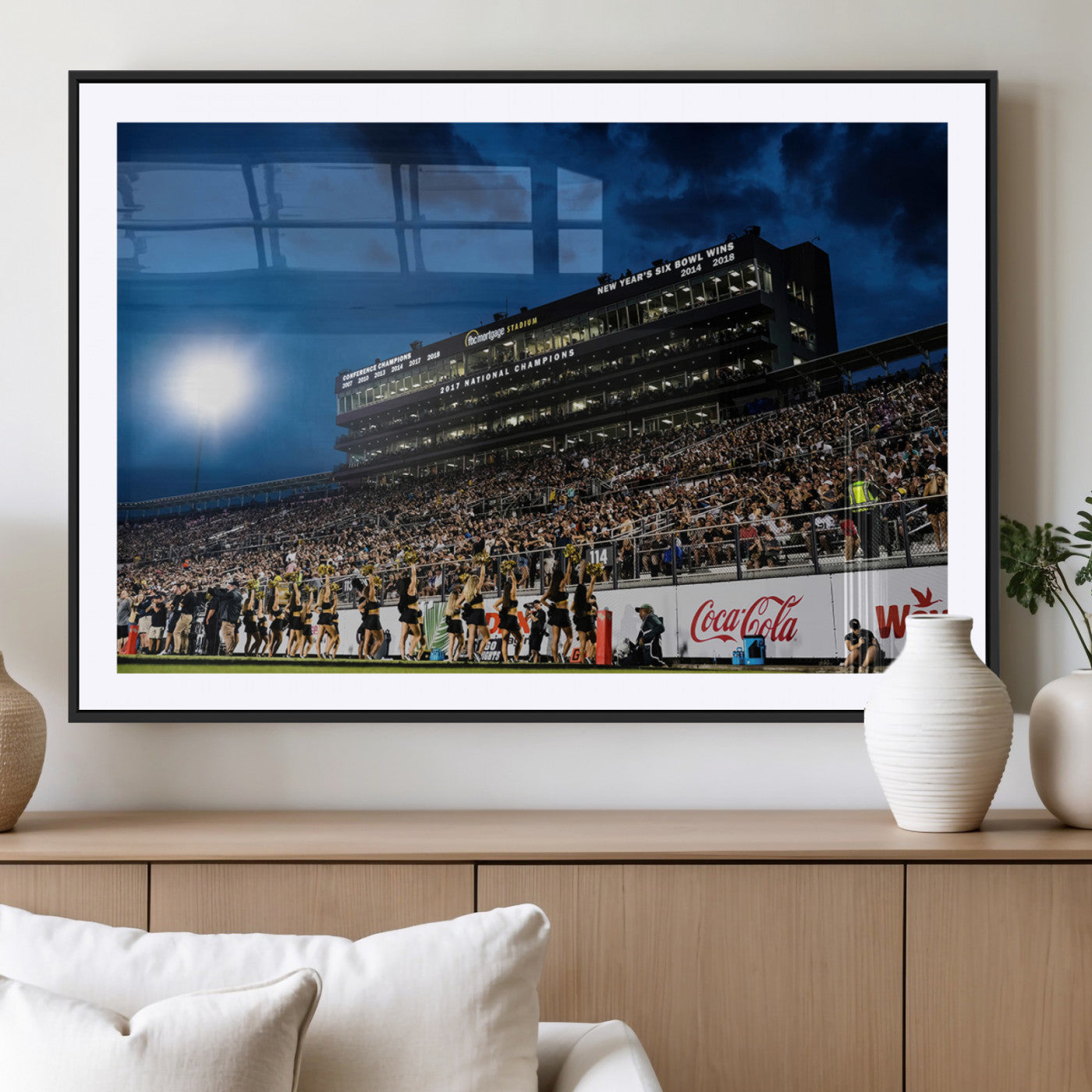 MGC-FP-36x24 - UCF Knights Football Team Print - Orlando FBC Mortgage Stadium Wall Art Canvas Print