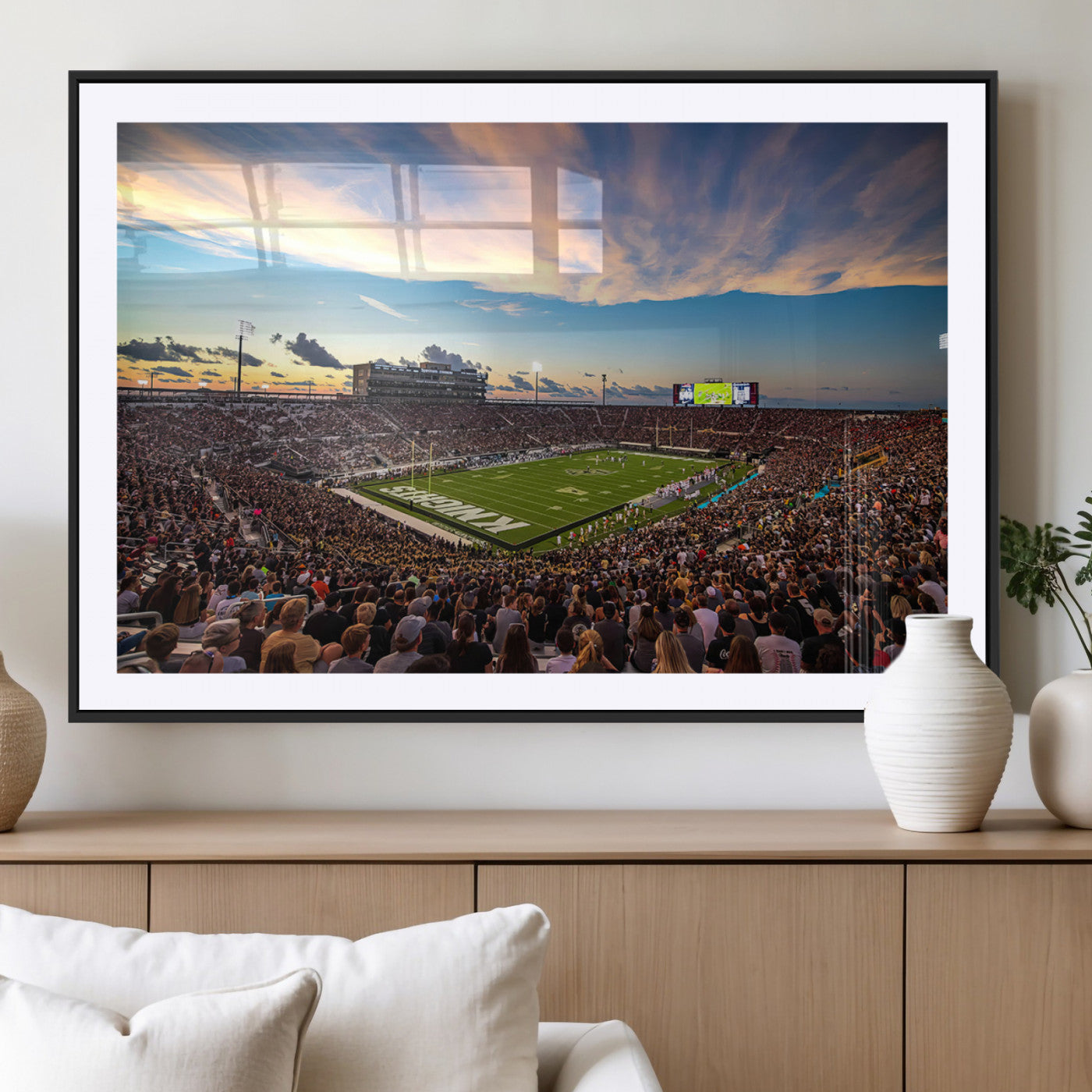 MGC-FP-36x24 - UCF Knights Football Team Print - Orlando FBC Mortgage Stadium Wall Art Canvas Print