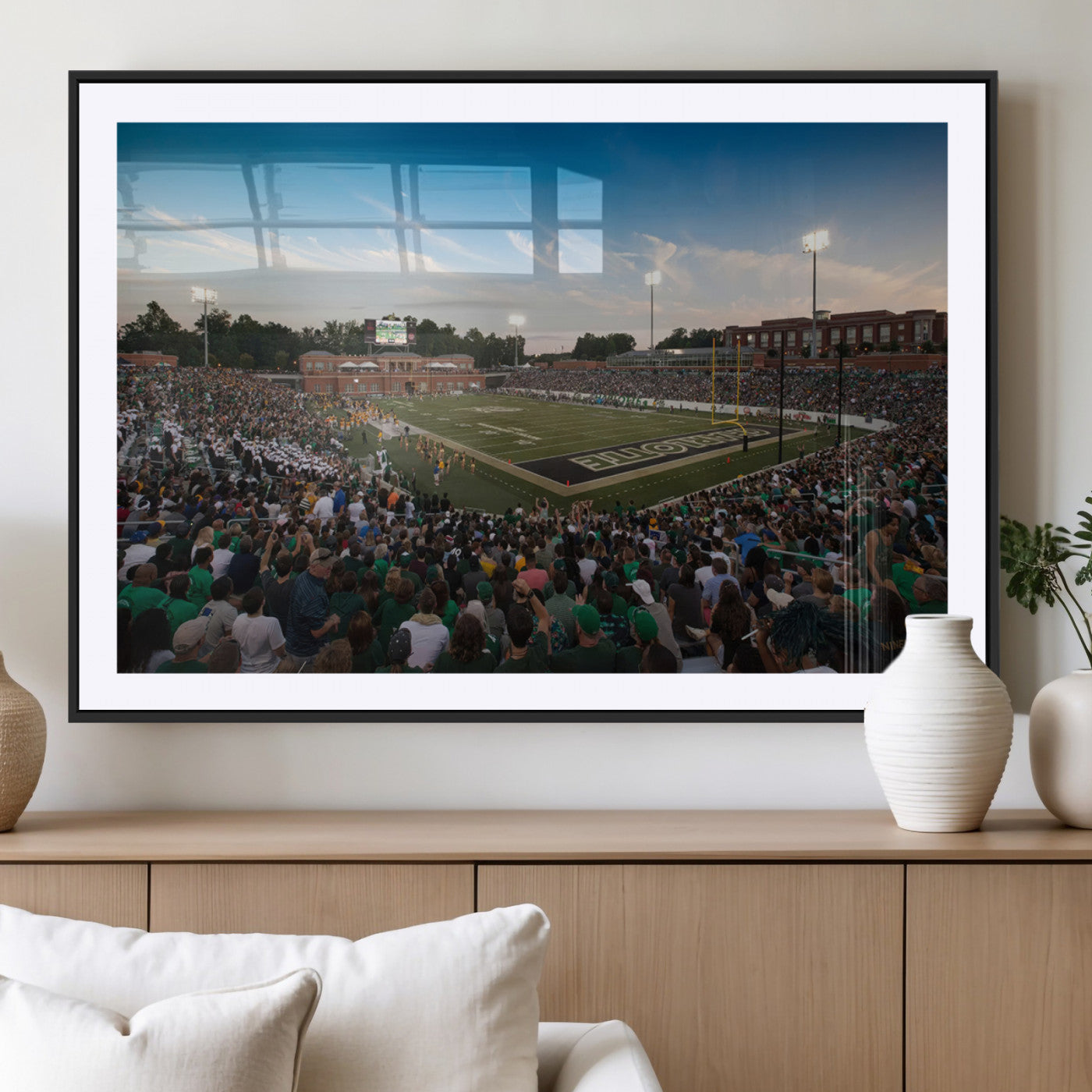 MGC-FP-36x24 - University of Charlotte 49ers Football Team Print - Charlotte Jerry Richardson Stadium Wall Art