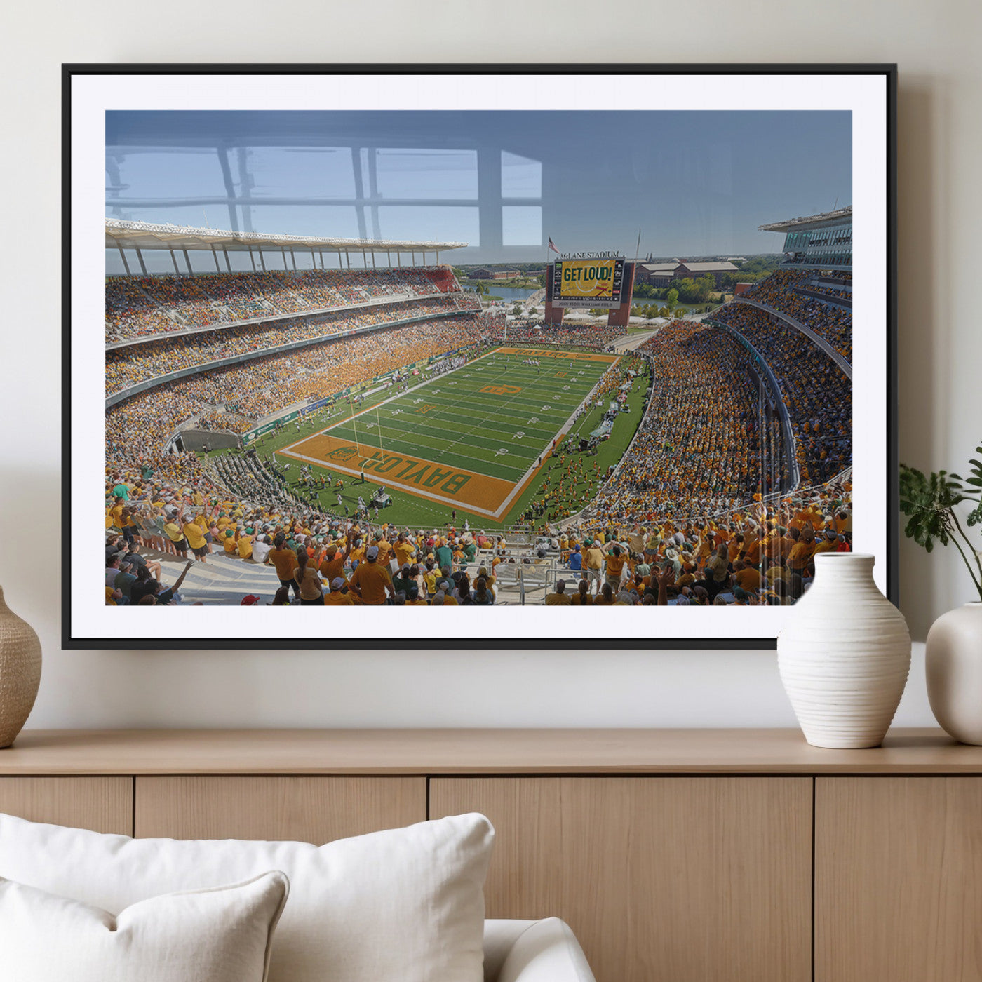 MGC-FP-36x24 - Baylor University Bears Football Team Print - Waco McLane Stadium Wall Art Canvas Print