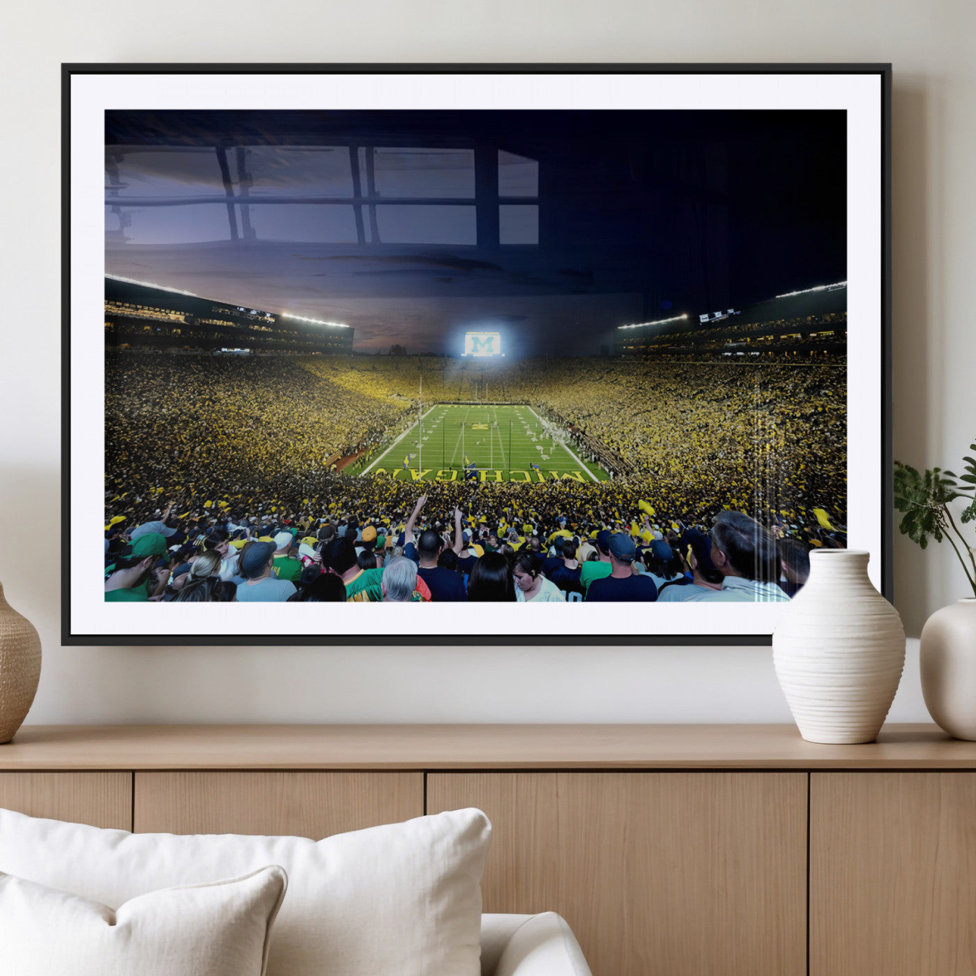 MGC-FP-36x24 - University of Michigan Wolverines Football Team Print - Ann Arbor Michigan Stadium Canvas Print