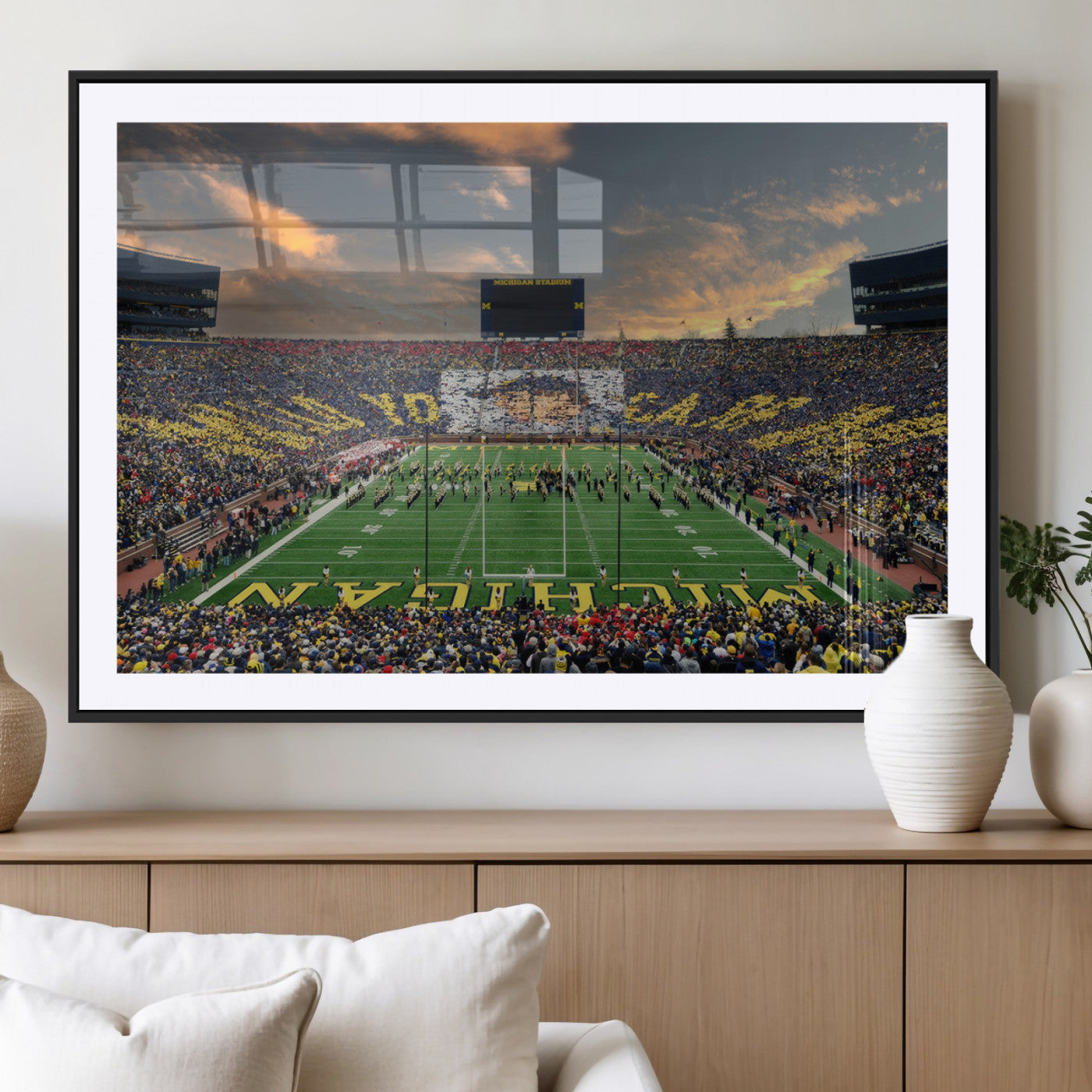 MGC-FP-36x24 - University of Michigan Wolverines Print Canvas, Football Team Print - Ann Arbor Michigan Stadium