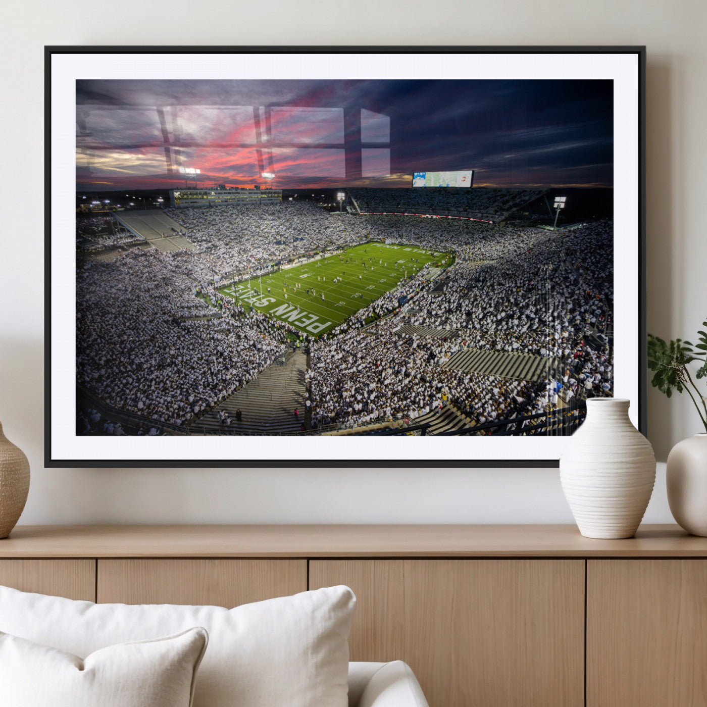 MGC-FP-36x24 - Penn State Nittany Lions Football Team Print - University Park Beaver Stadium Art Canvas Print