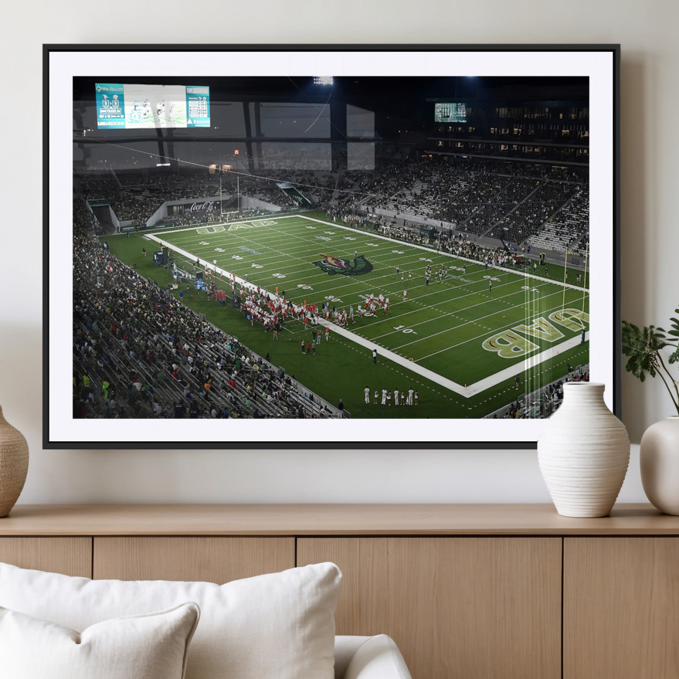 MGC-FP-36x24 - UAB Blazers Football Team Print - Birmingham Protective Stadium Wall Art Canvas Print