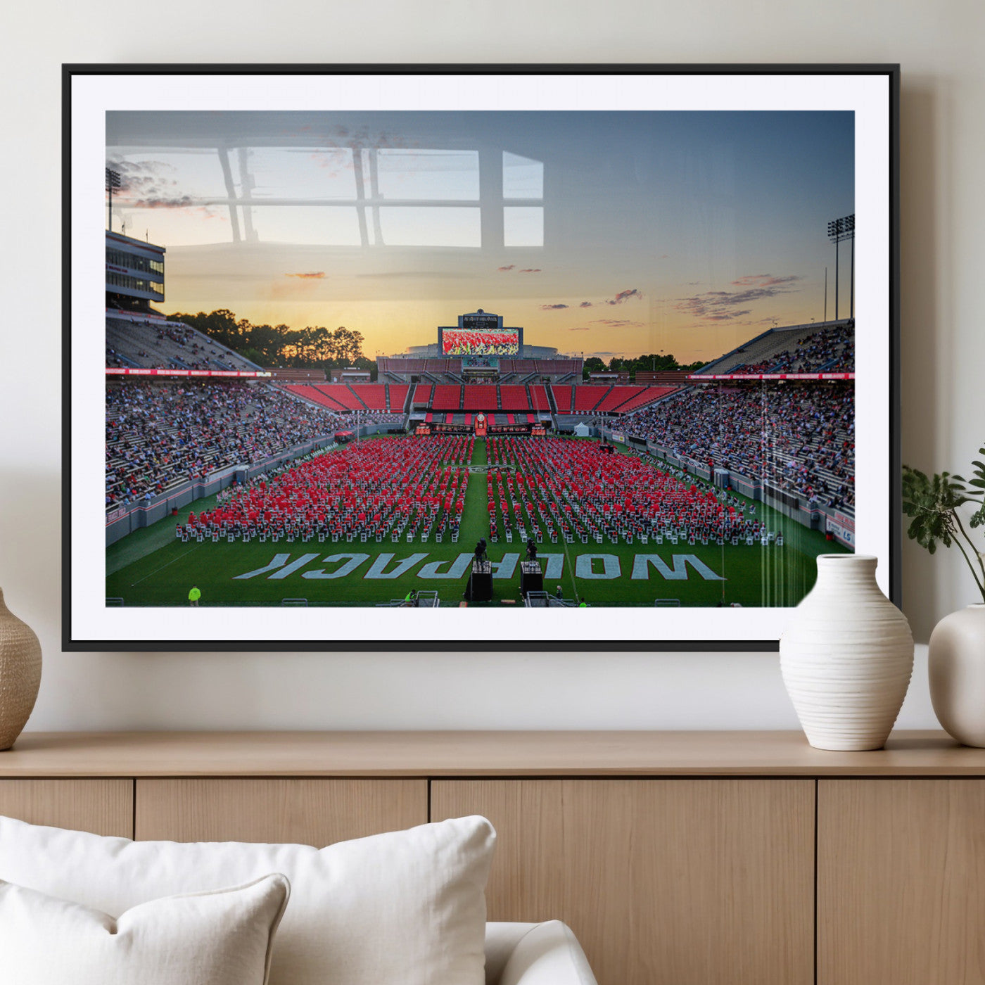 MGC-FP-36x24 - NC State Wolfpack Football Team Print Wall Art - Raleigh Carter-Finley Stadium Wall Art Canvas Print