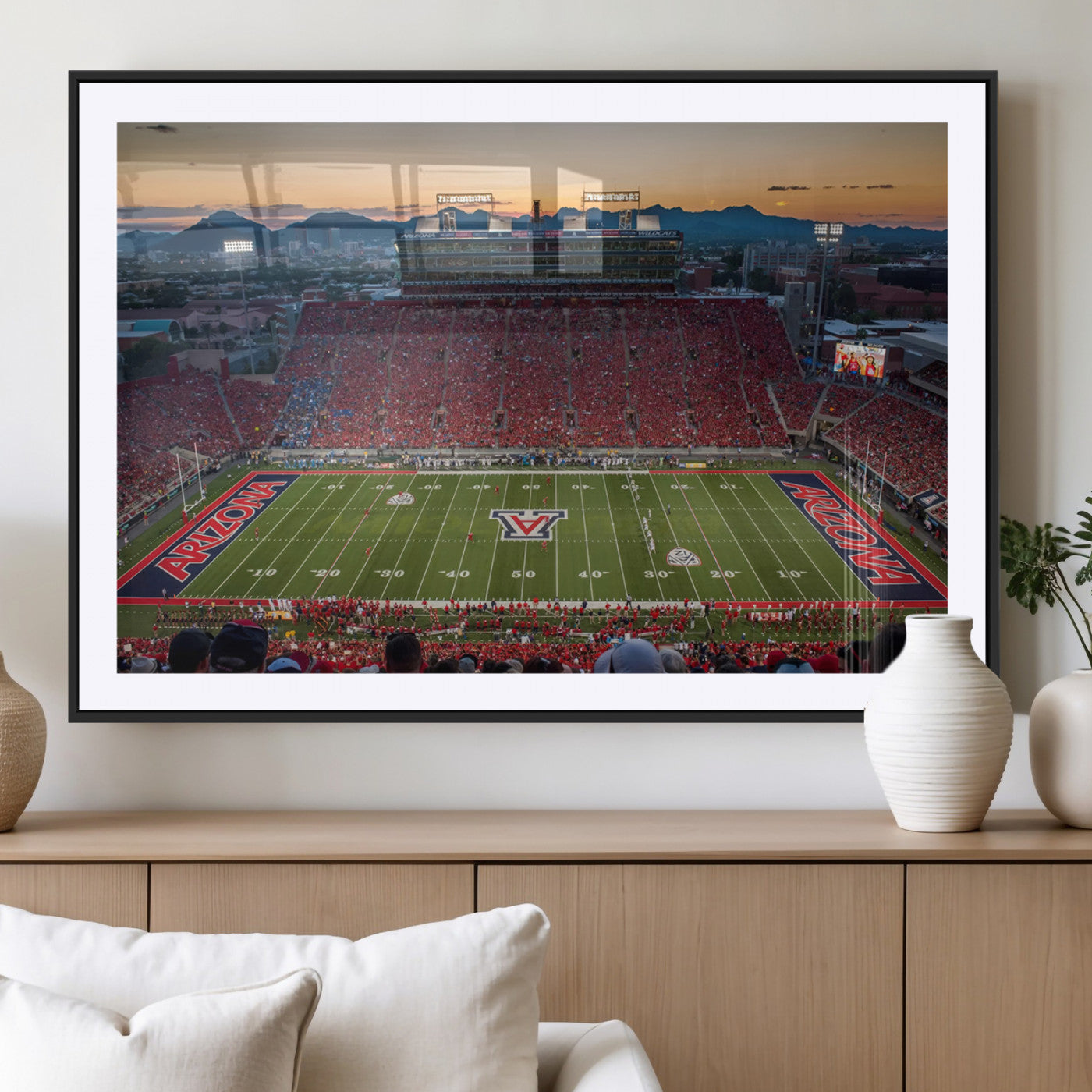 MGC-FP-36x24 - Arizona Wildcats Football Team Print - Tucson Arizona Stadium Wall Art Canvas Print