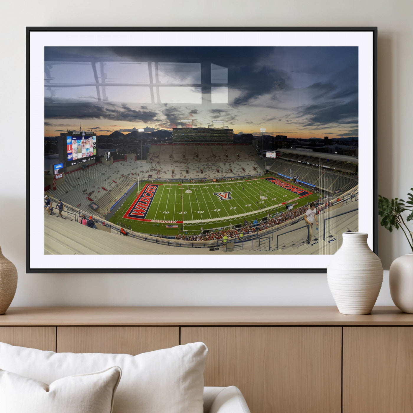 MGC-FP-36x24 - Arizona Wildcats Football Team Print - Tucson Arizona Stadium Wall Art Canvas Print