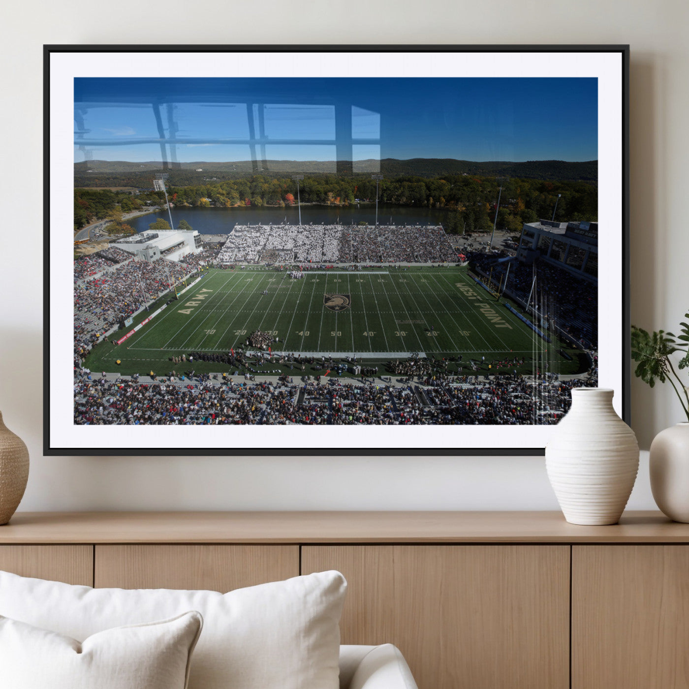 MGC-FP-36x24 - Army Black Knights Football Team Print - West Point Michie Stadium Wall Art Canvas Print