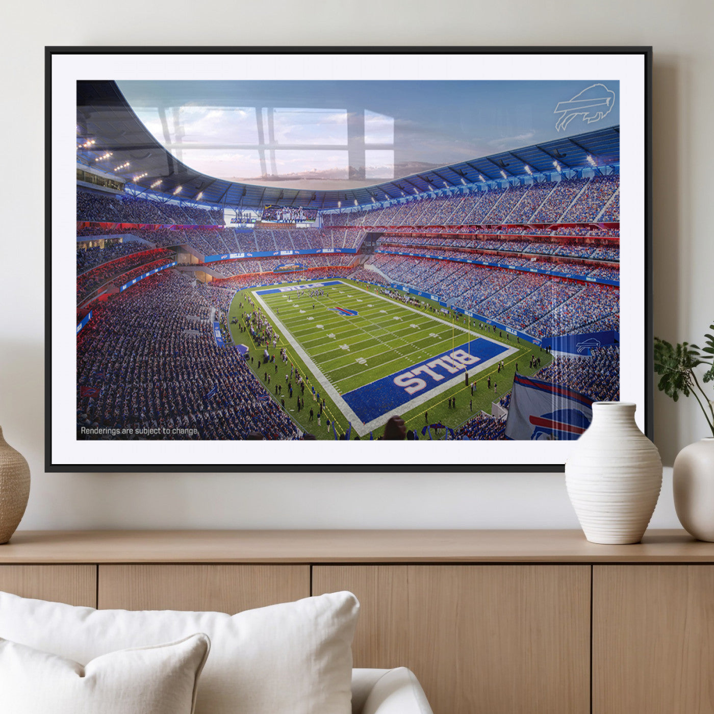 MGC-FP-36x24 - Buffalo Bills Football Team Print Canvas - Buffalo Highmark Stadium Wall Art Canvas Print