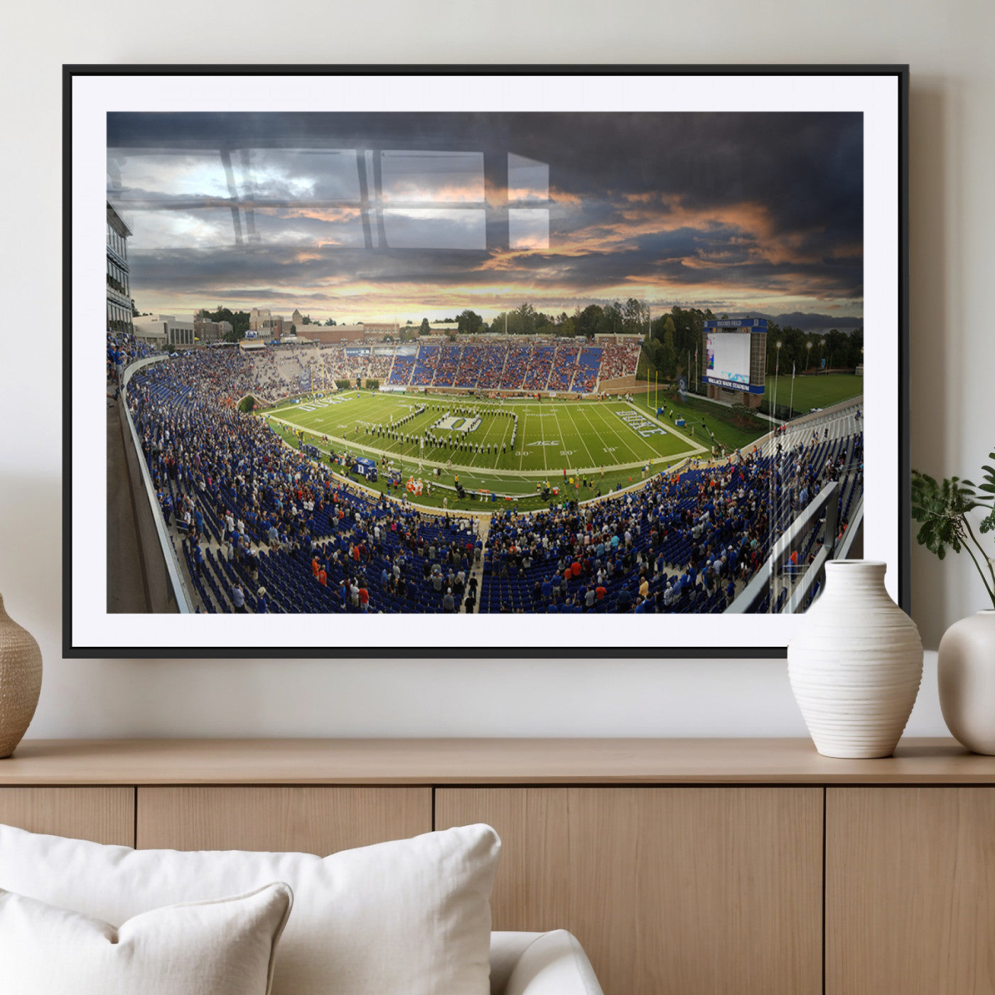 MGC-FP-36x24 - Duke University Blue Devils Football Team Print - Durham Wallace Wade Stadium Wall Art Canvas Print