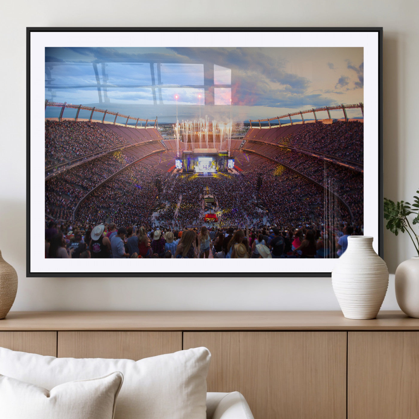 MGC-FP-36x24 - Denver Broncos Football Team Print Canvas- Empower Field at Mile High Stadium Wall Art Canvas Print