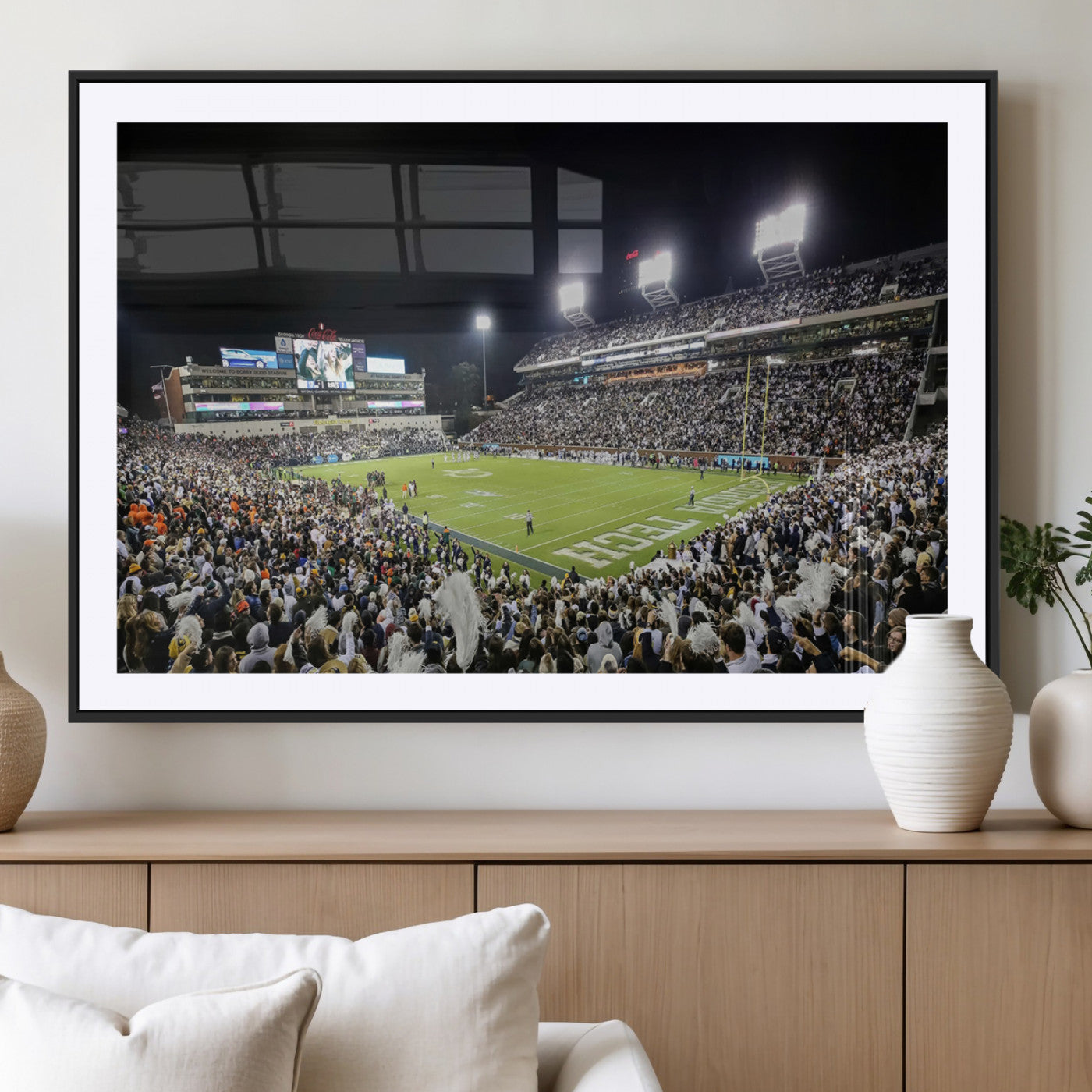 MGC-FP-36x24 - Georgia Tech Yellow Jackets Football Team Print - Atlanta Bobby Dodd Stadium Wall Art Canvas Print