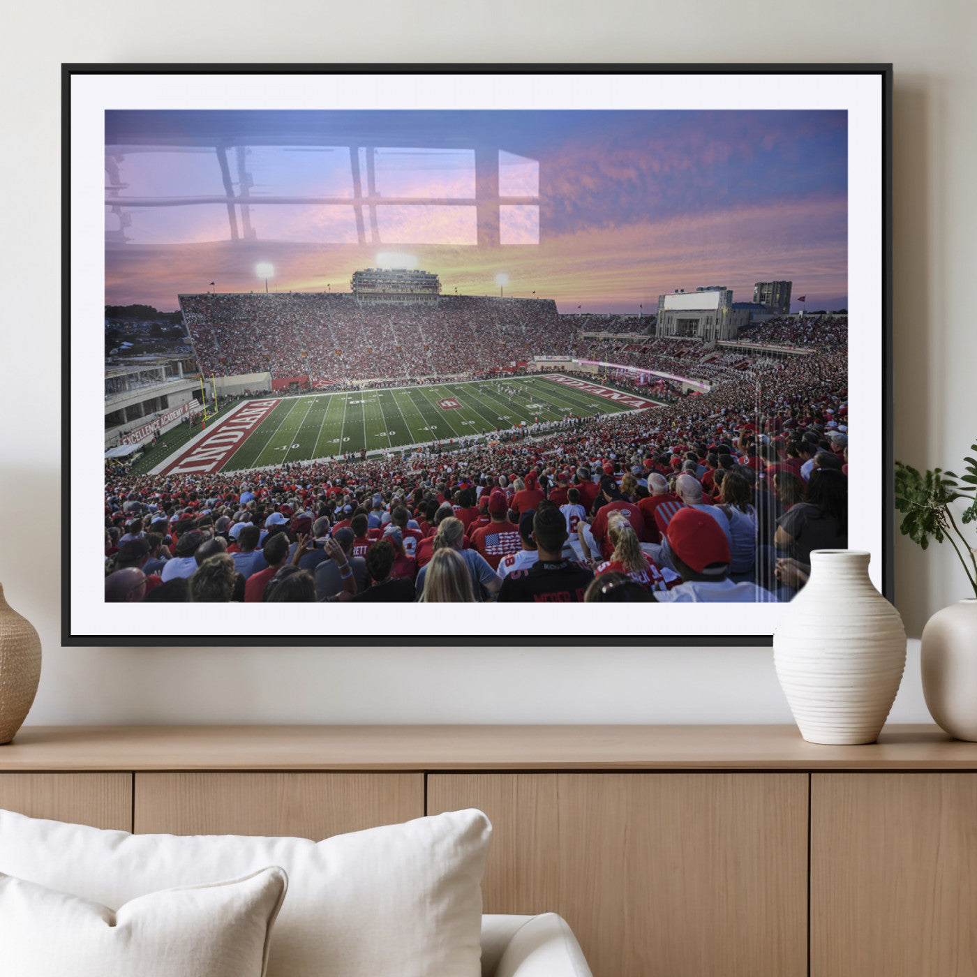 MGC-FP-36x24 - Indiana University Hoosiers Football Team Print - Bloomington Memorial Stadium Wall Art Canvas Print