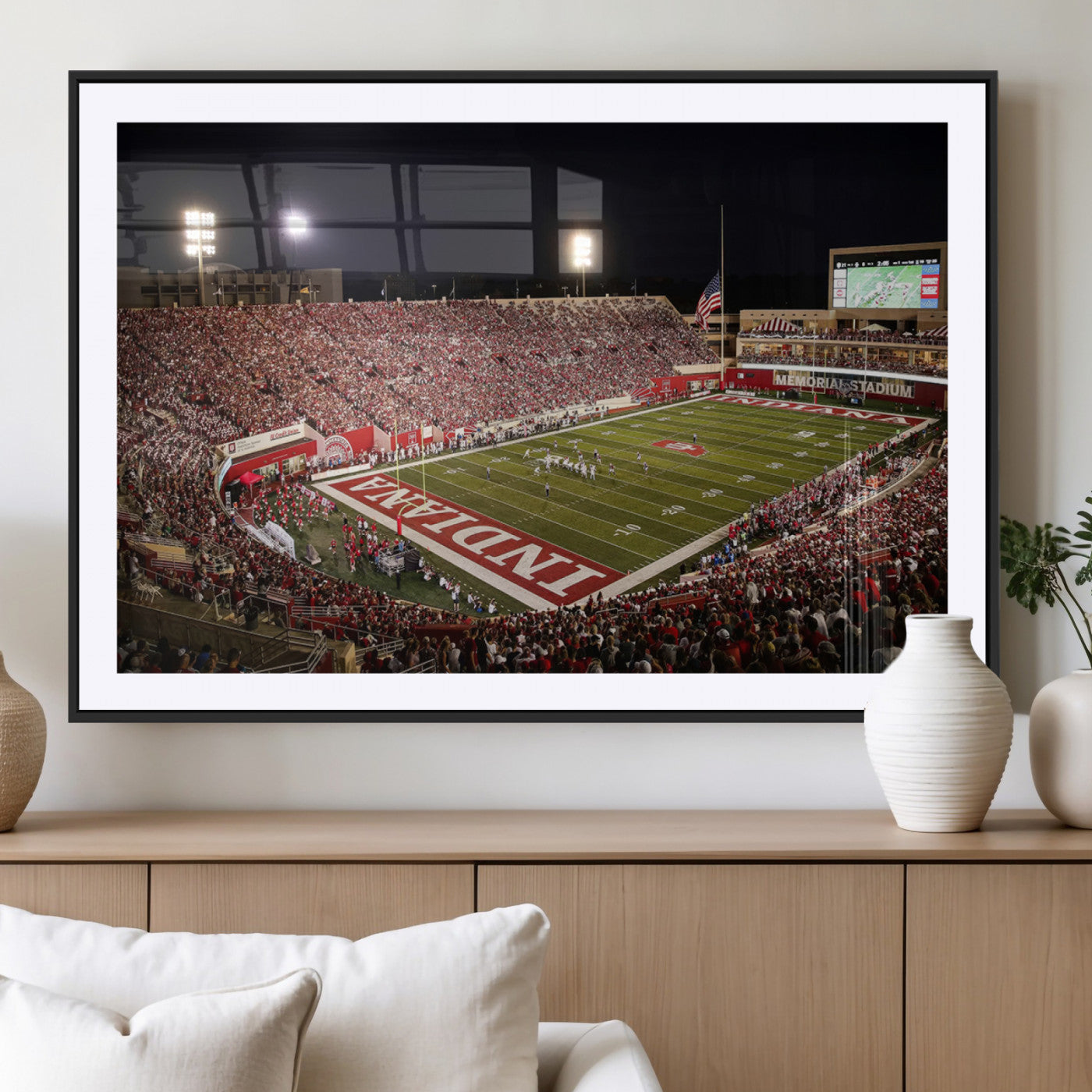 MGC-FP-36x24 - Indiana University Hoosiers Football Team Print Canvas - Bloomington Memorial Stadium Wall Art