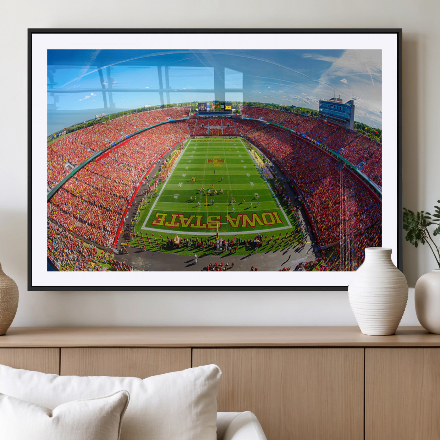 MGC-FP-36x24 - Iowa State University Cyclones Football Team Print - Ames Jack Trice Stadium Art Canvas Print