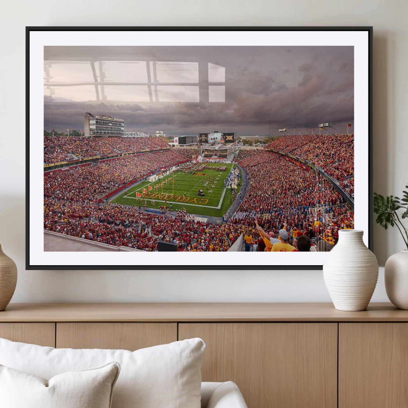MGC-FP-36x24 - Iowa State University Cyclones Football Team Print - Ames Jack Trice Stadium Wall Art Canvas Print