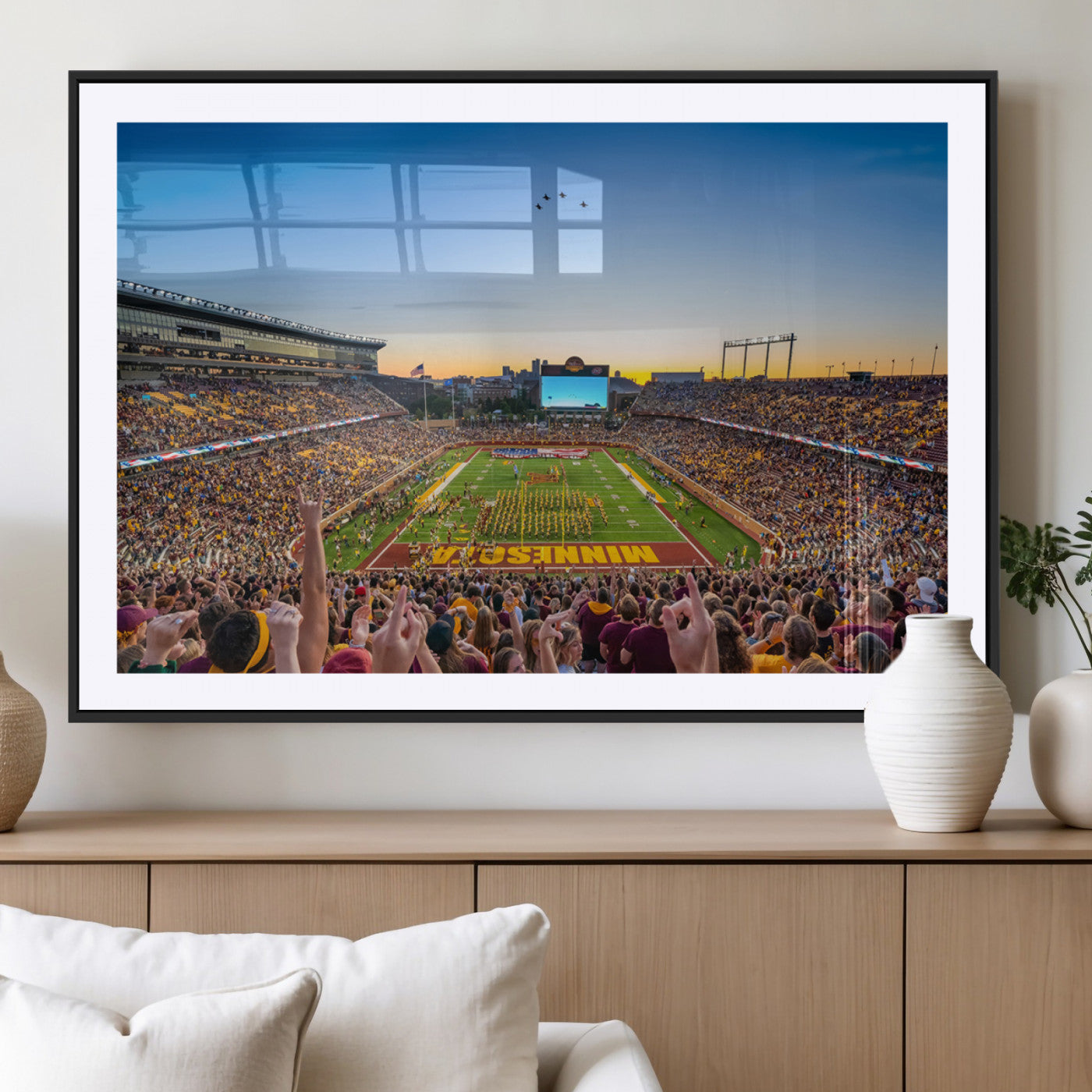 MGC-FP-36x24 - University of Minnesota Golden Gophers Art Print, Football Team Print - Minneapolis Huntington Bank