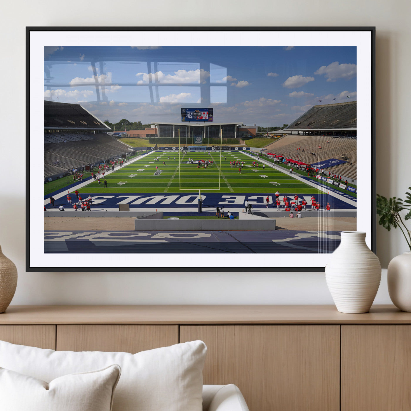 MGC-FP-36x24 - Rice University Owls Football Team Print - Houston Rice Stadium Wall Art Canvas Print
