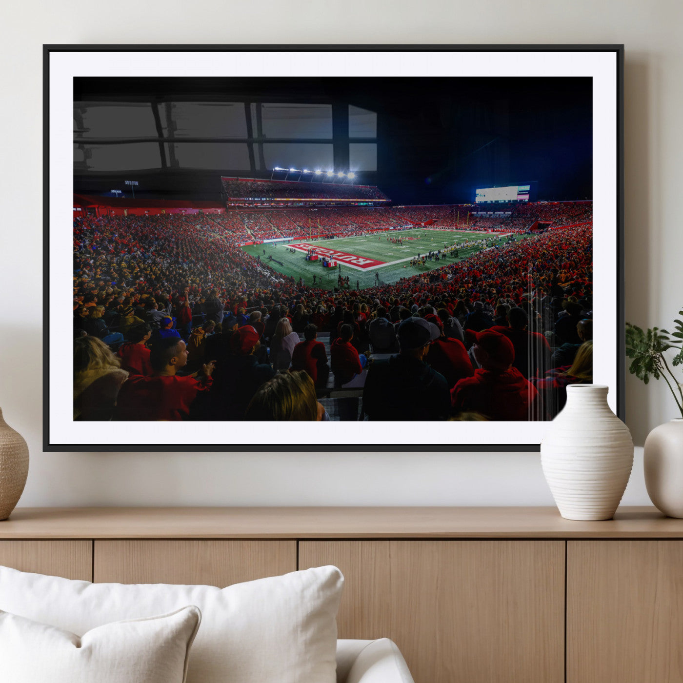 MGC-FP-36x24 - Rutgers Scarlet Knights Football Team Print - SHI Stadium, Piscataway Wall Art Canvas Print