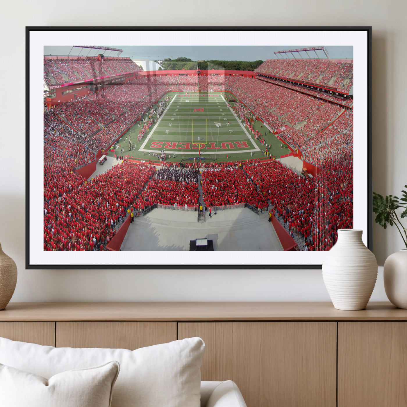 MGC-FP-36x24 - Rutgers Scarlet Knights Football Team Print - Piscataway SHI Stadium Wall Art Canvas Print