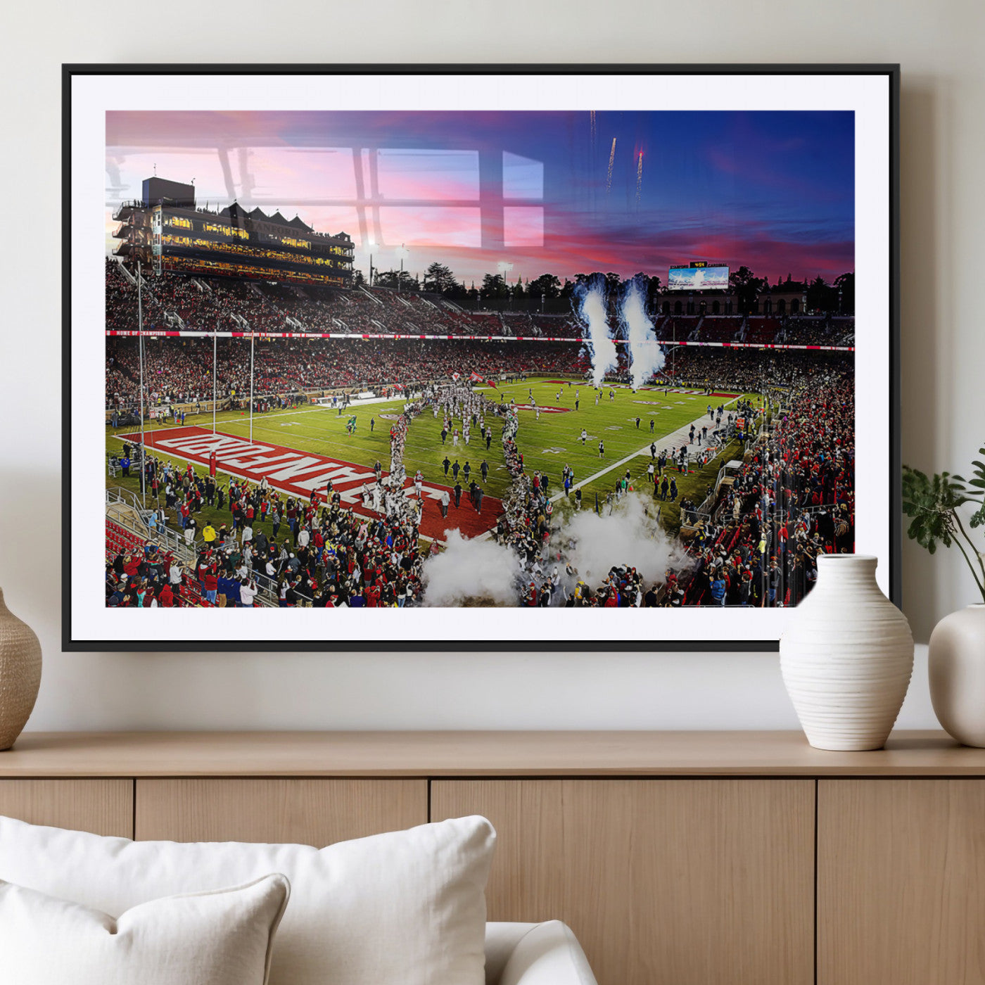 MGC-FP-36x24 - Stanford University Cardinal Football Team Print - Stanford Stadium Wall Art Canvas Print