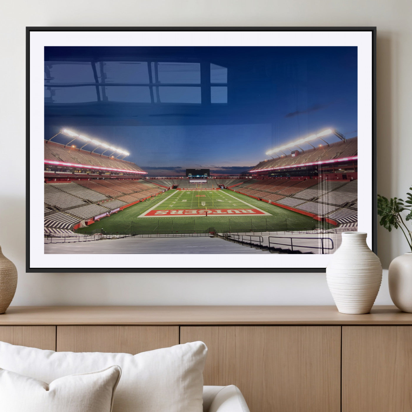 -Rutgers Scarlet Knights Football Team Print - Piscataway SHI Stadium Wall Art Canvas Print