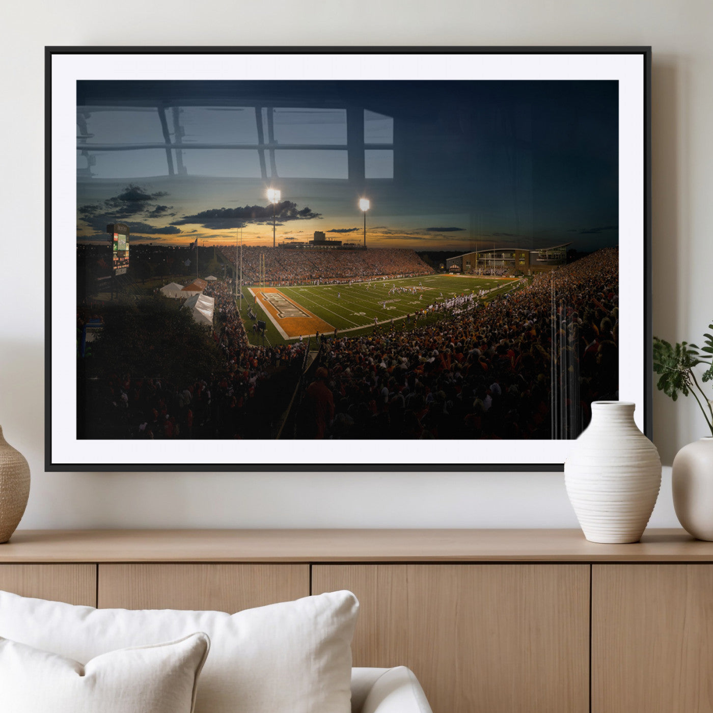 MGC-FP-36x24 - Ball State Cardinals Football Team Print - Muncie Scheumann Stadium Wall Art Canvas Print
