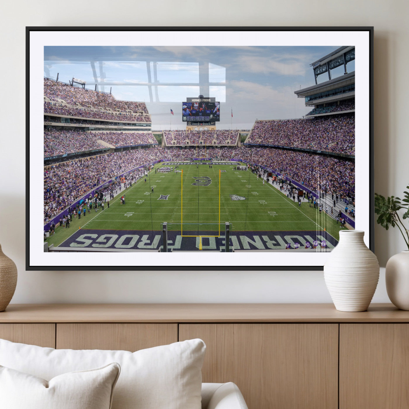 MGC-FP-36x24 - TCU Horned Frogs Football Team Print - Fort Worth Amon G. Carter Stadium Wall Art Canvas Print