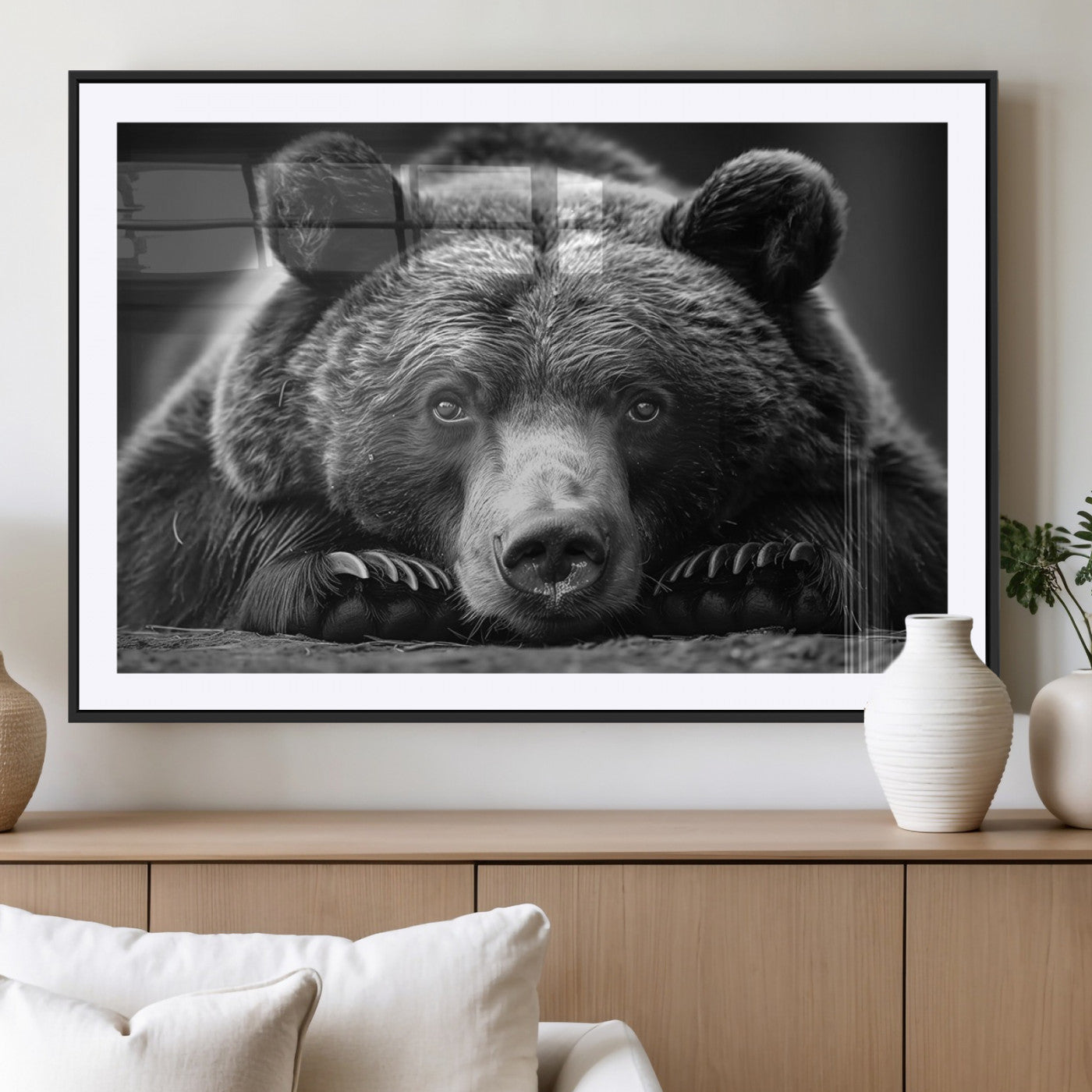 MGC-FP-36x24 - Resting Grizzly 399 Bear Canvas Print | Ready to Hang Wall Art | Rustic Cabin & Farmhouse Decor |